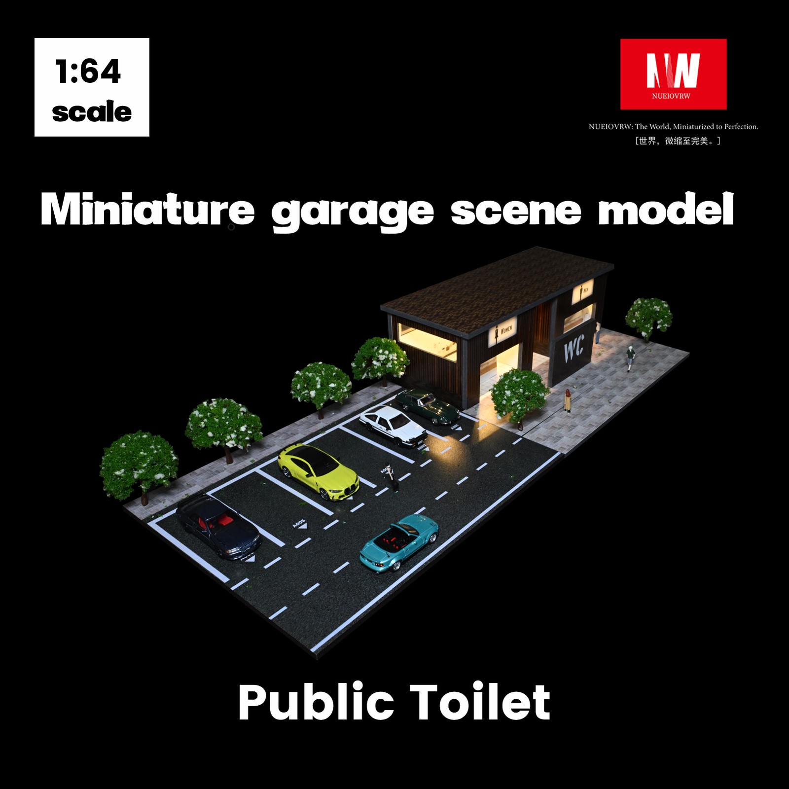 Diorama Diecast 1/64 Scale Garage Model City LED Street Buildings View Display