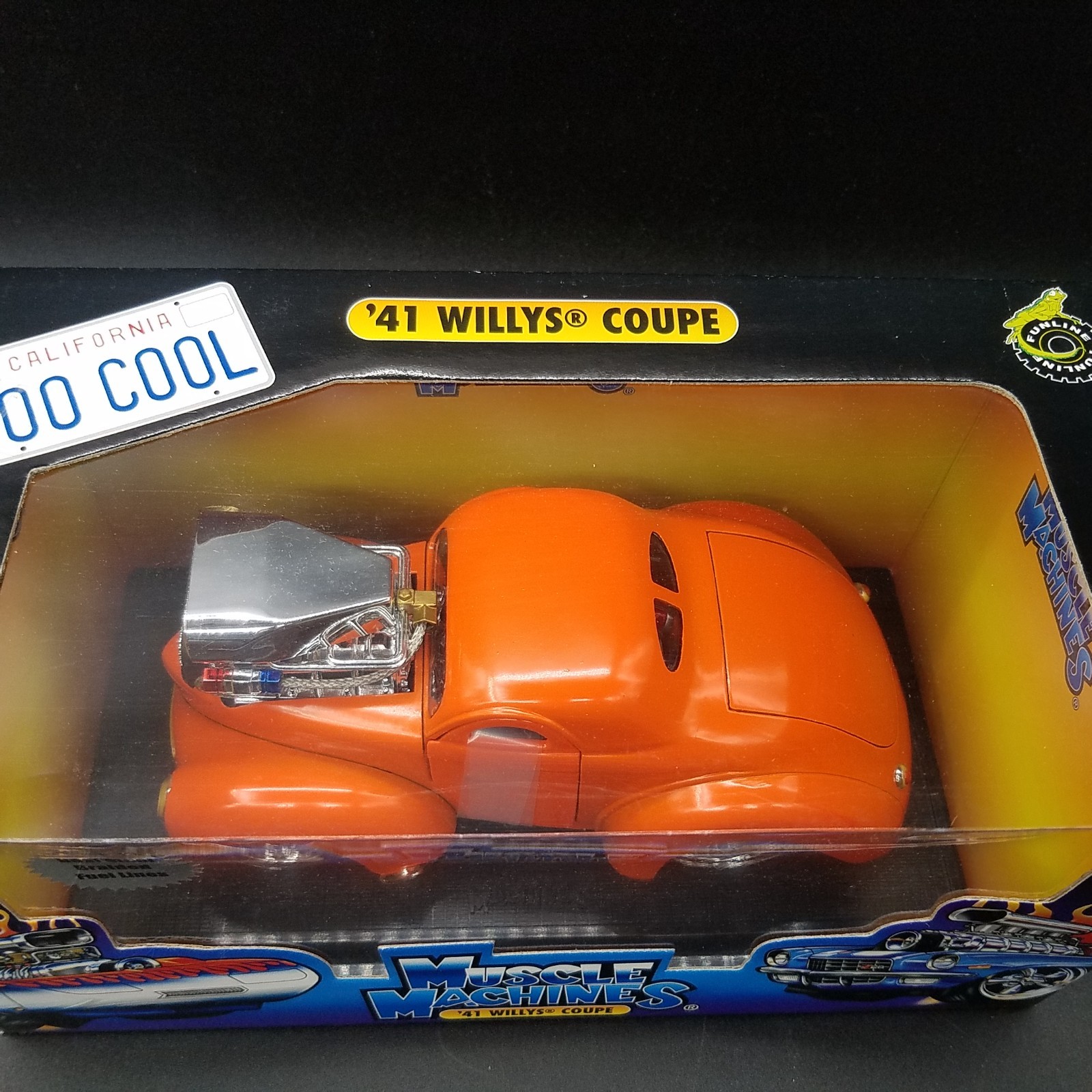 Muscle Machines Orange ‘41 Willys Coupe Diecast Too Cool 1:24 New Vtg 2003