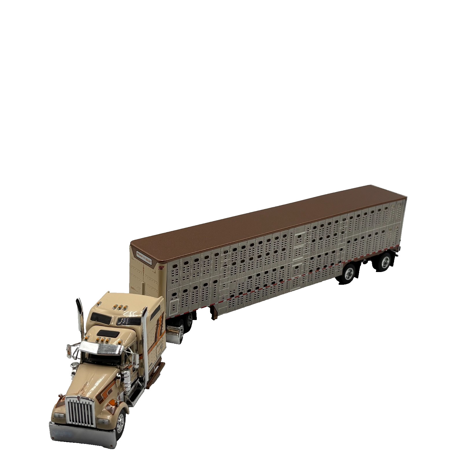 DCP 1/64 Kenworth W900L w/ Livestock Trailer Paradise Trucking, 69-1755