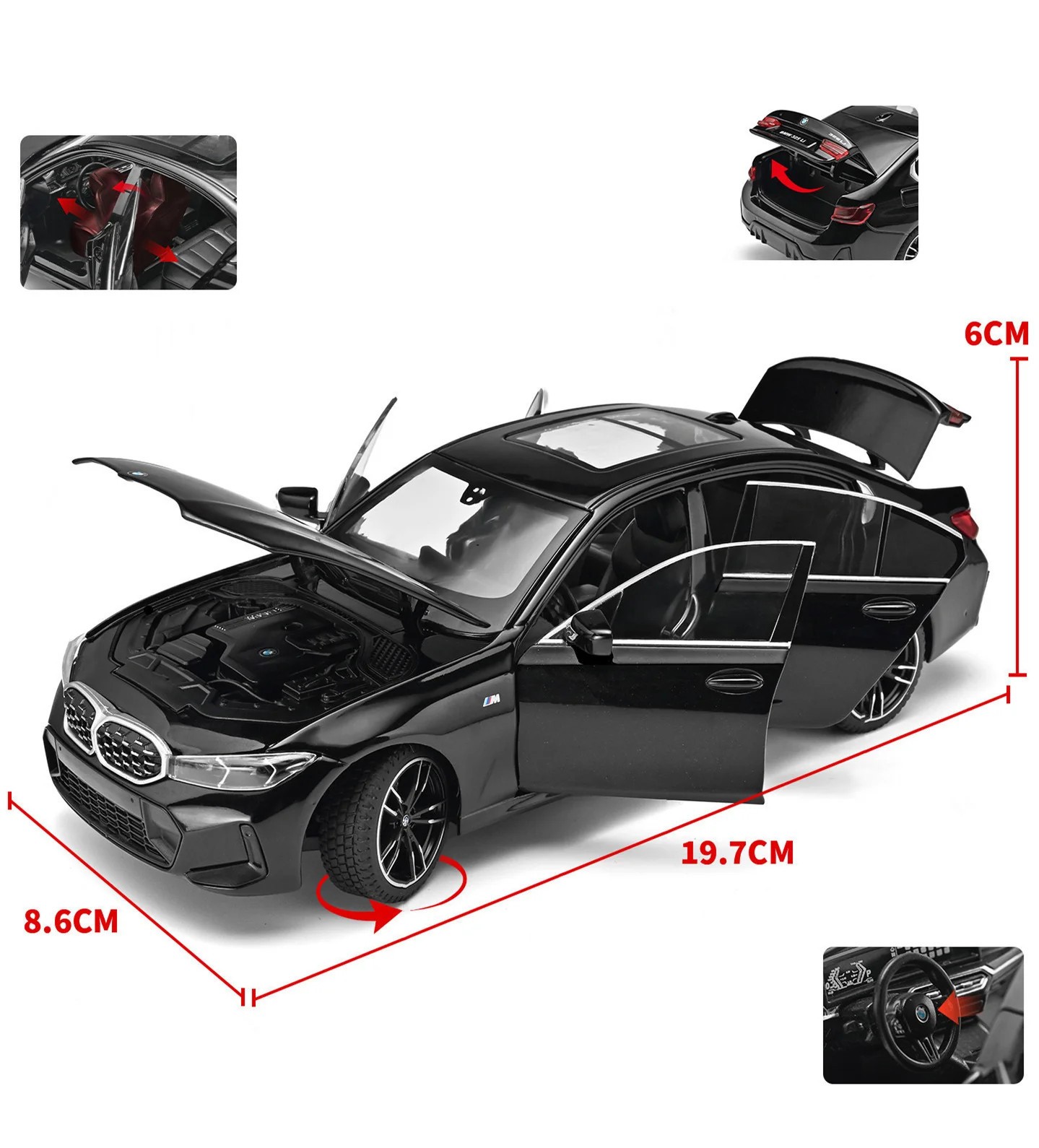 1:24 3 Series 325i 325LI M Coupe Alloy Car Model Diecast Metal Sports Vehicl