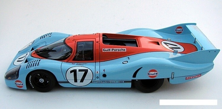 Porsche Race Car1:18Le Mans Racing Custom Built24Metal Body12Model Carousel BLUE