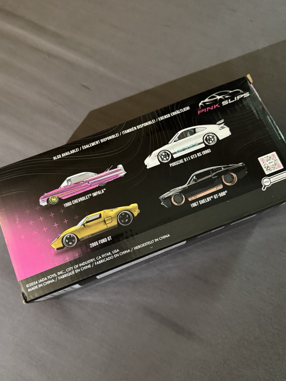Jada Toys Pink Slips 1960 Chevrolet Impala 1:24 Diecast Car Pink Unopened Box