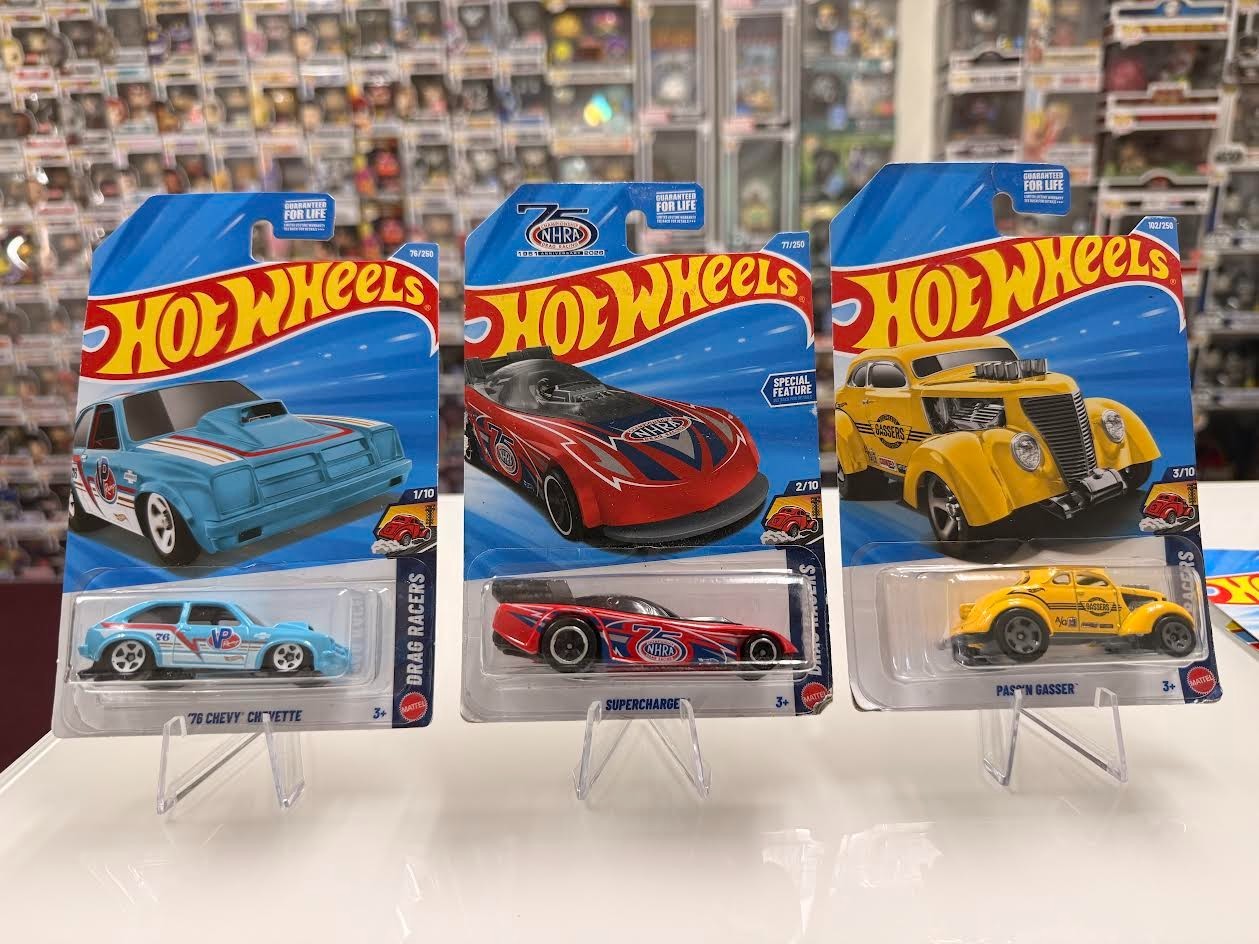 Hot Wheels Drag Racers Red Supercharged NHRA & 76 Chevy Chevette & Pass N Gasser