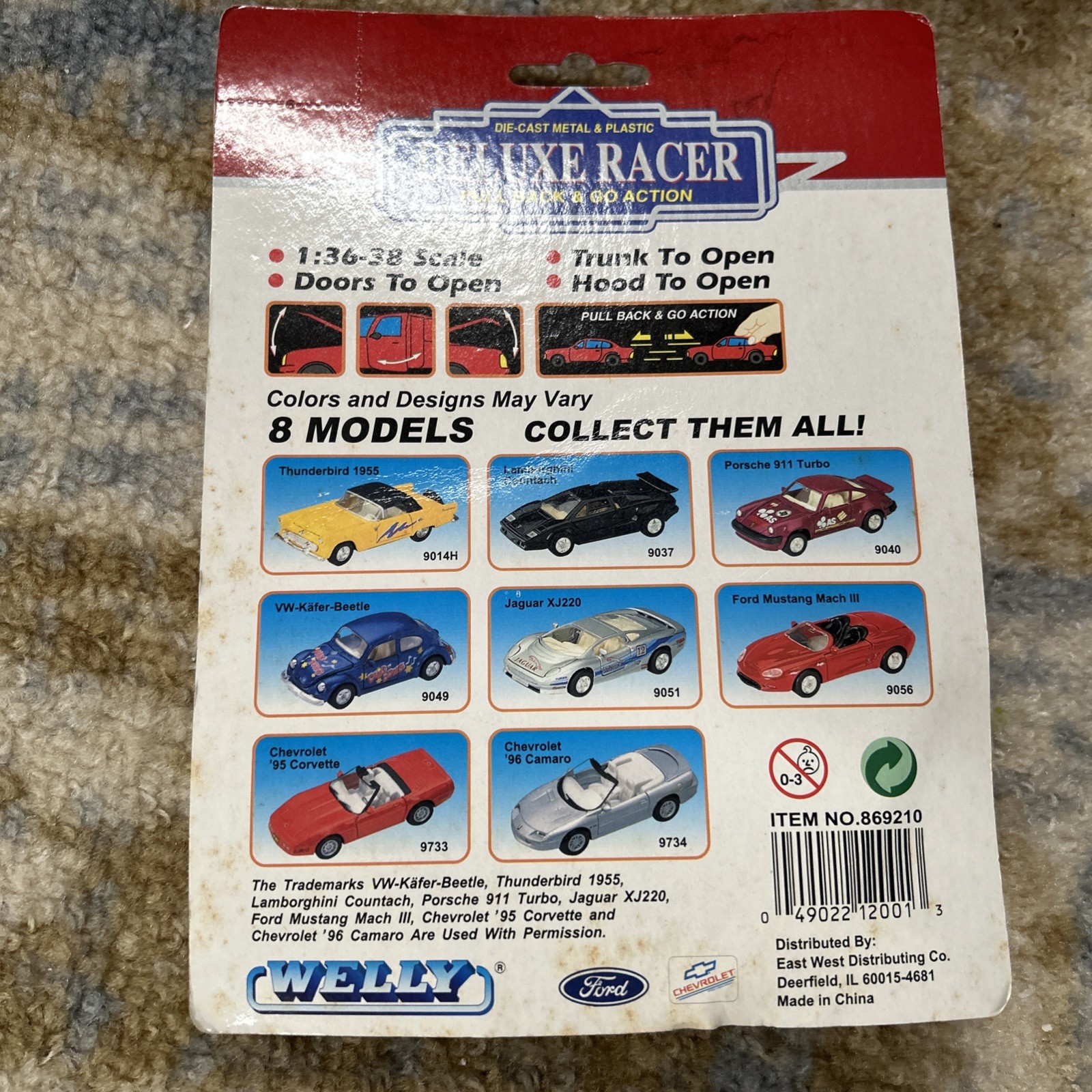 Welly Deluxe Racer Single Die Cast Metal And Plastic Corvette NIP