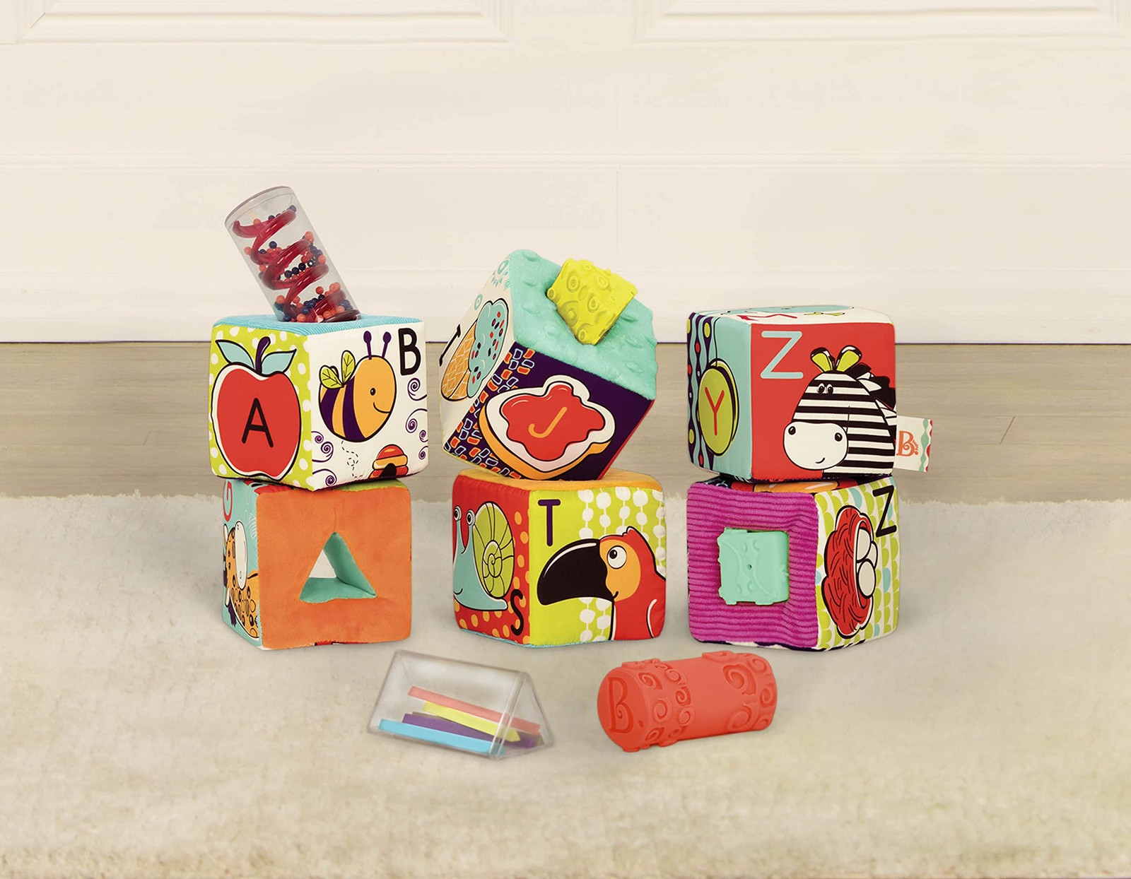B. toys â€“ Soft Fabric Building Blocks for Toddlers â€“ Educational Alp