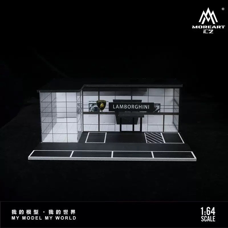Diorama 1/64 Diecast Garage Model LED Lighting Showroom Scene Parking Lot Model