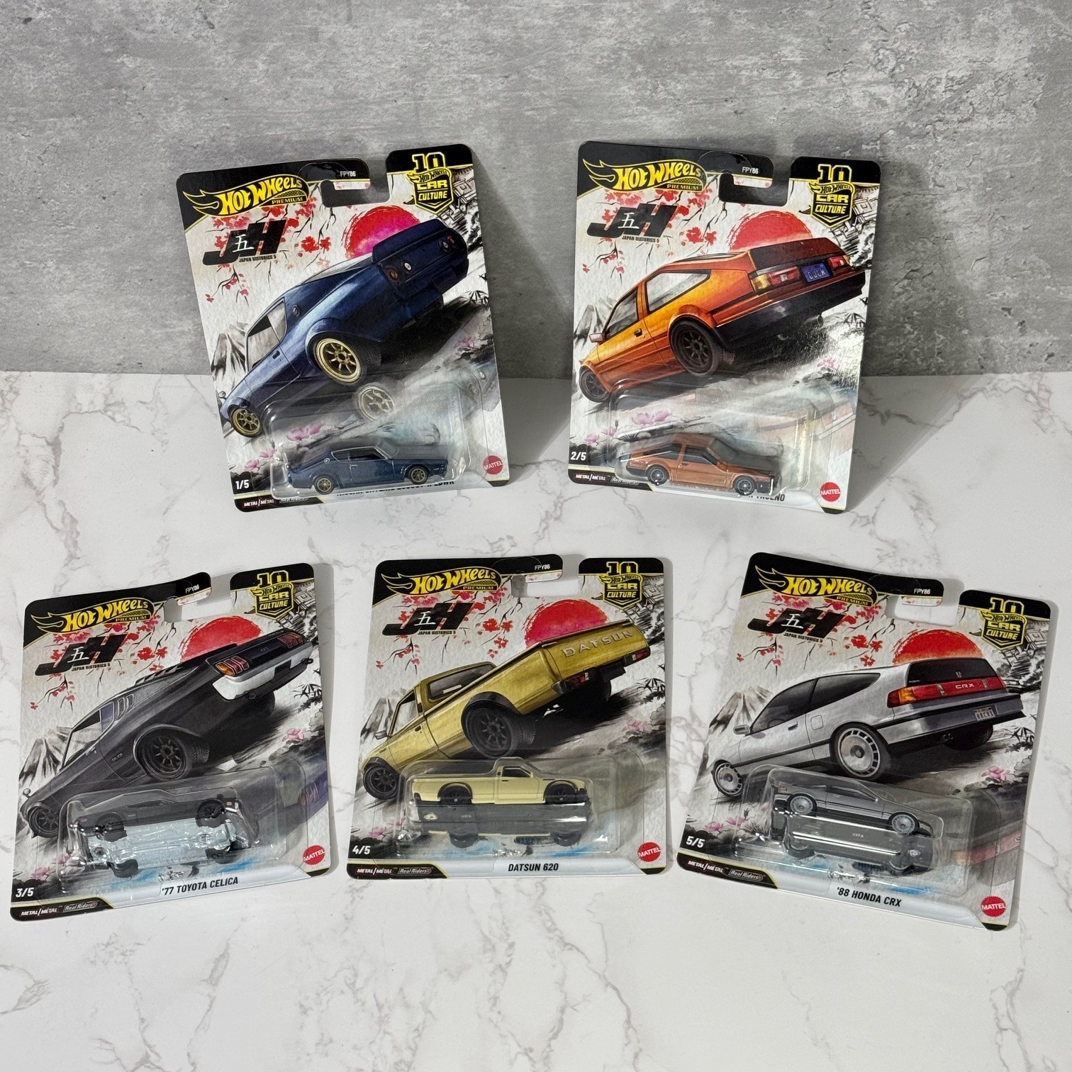 Hot Wheels Japan Historics 5 Premium – Nissan Toyota Honda Datsun