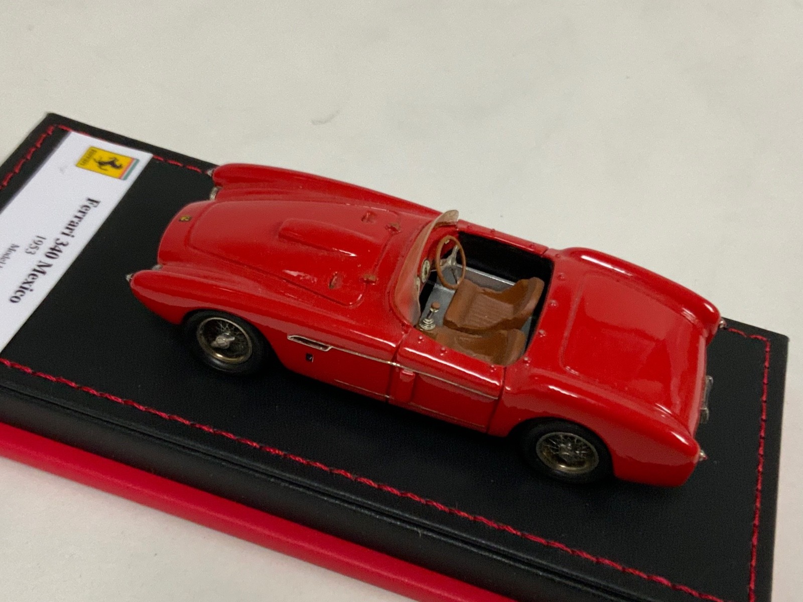 1/43 Tin Wizard Ferrari 340 Mexico from 1953 Rosso Corsa Red leather base MUR8