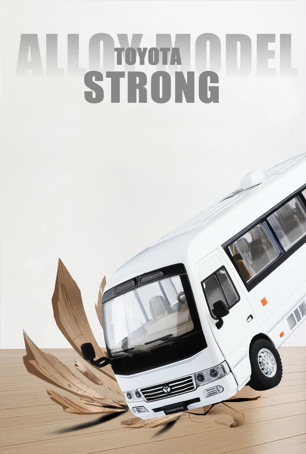 1:24 Toyota Coaster BUS Alloy Diecast Car Model Sound Light Kid’s Toy Birthday