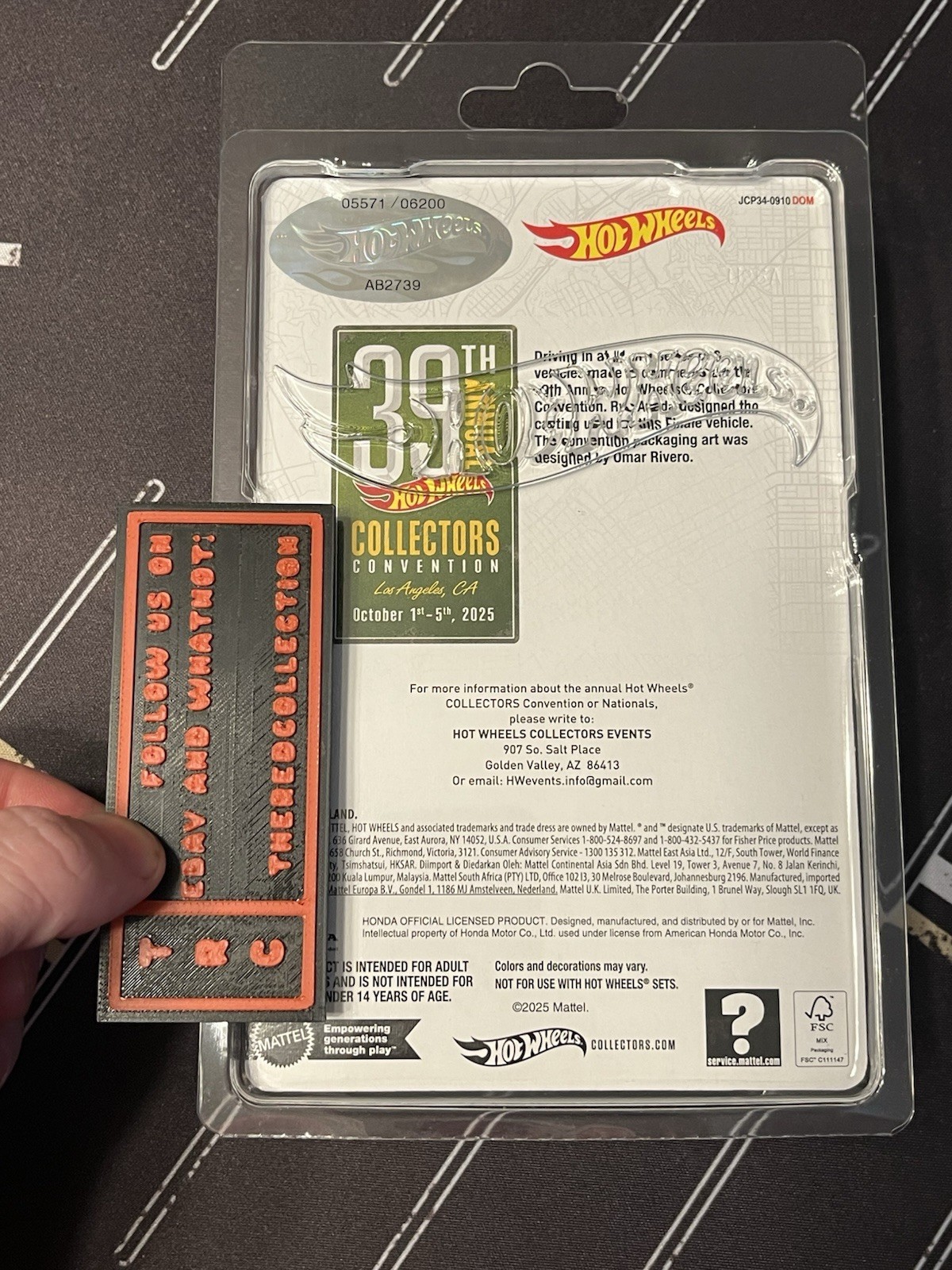 Hot Wheels 2025 Convention – 1999 Honda Civic Type R EK9 – 5571 of 6200