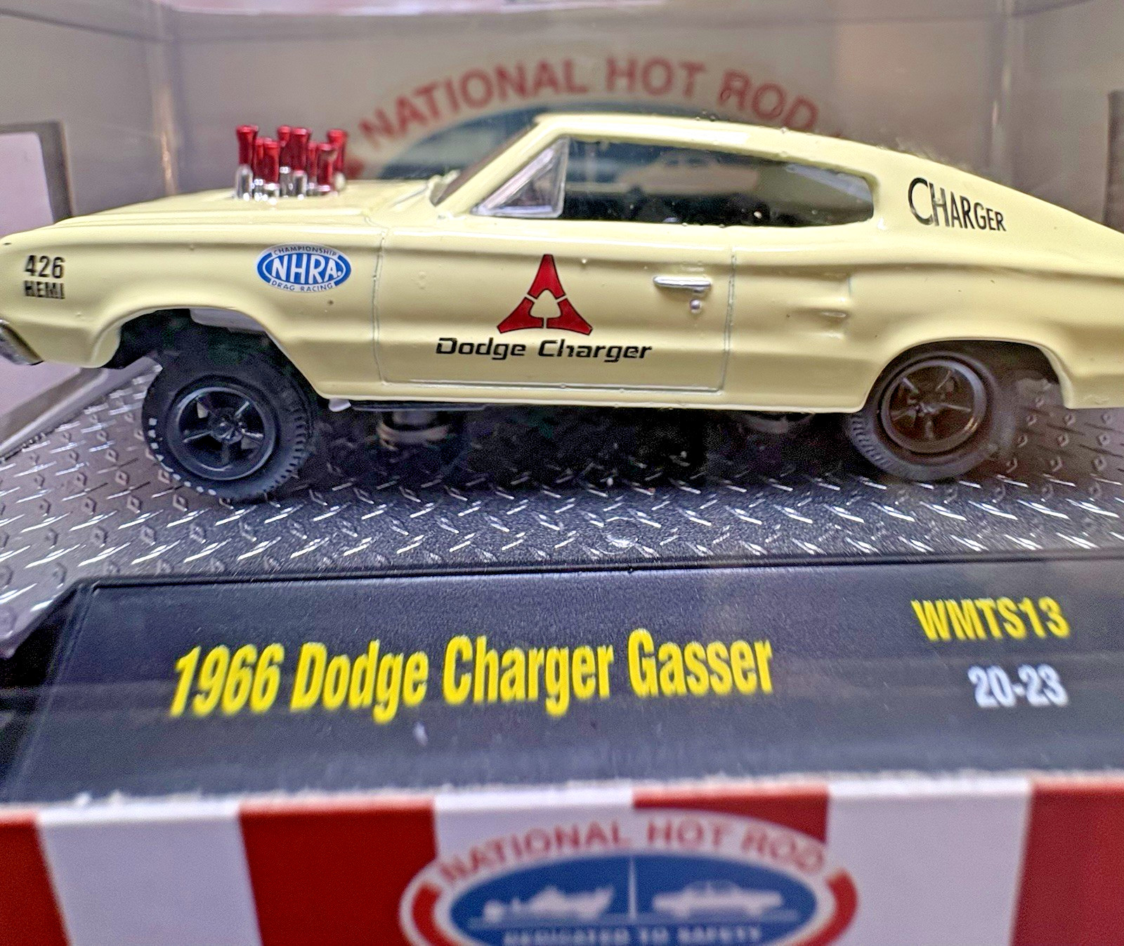 1/64 M2 Machines NHRA 1966 Dodge Charger Gasser WMTS13 20-23 Yellow Diecast.
