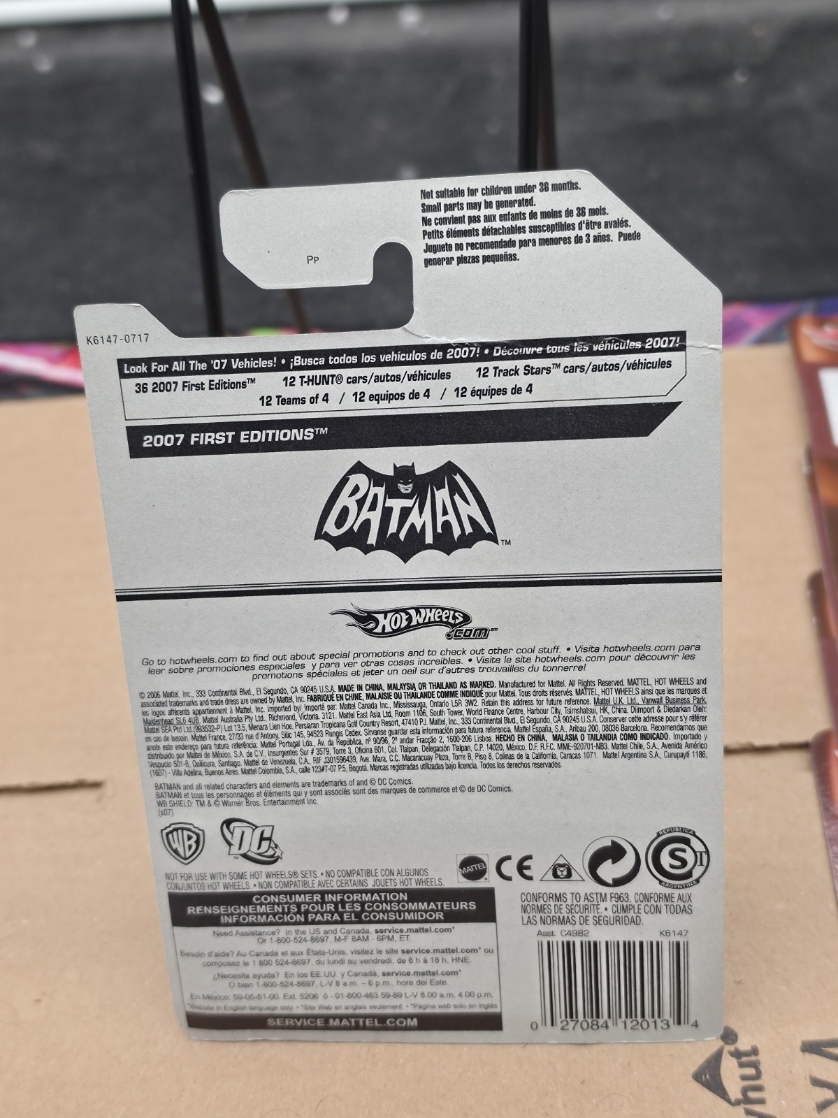🦇2007 Mattel Hot Wheels 1966 BATMOBILE 1:64 Die-Cast Car. Batman TV DC Comics