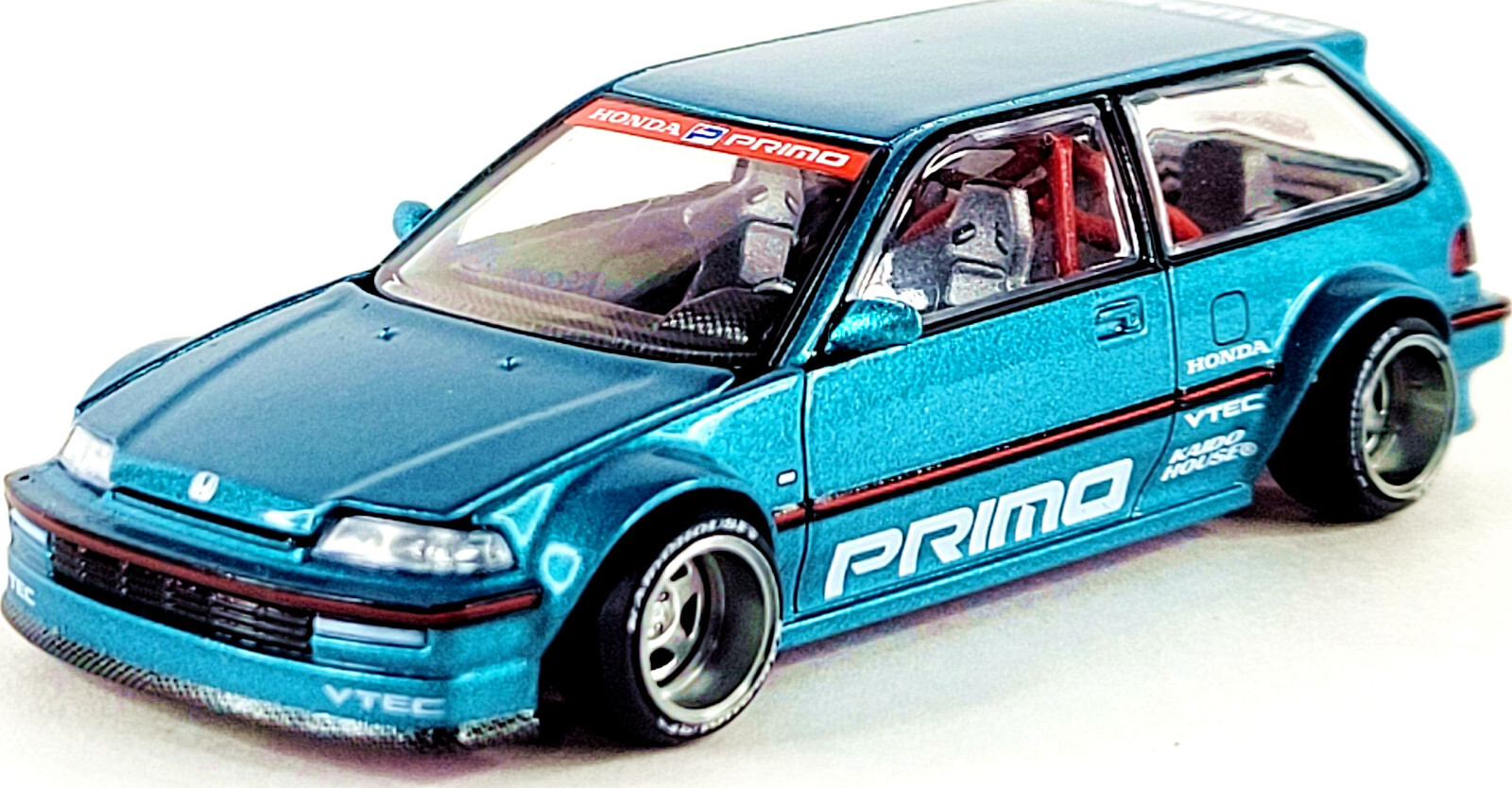Kaido House x Mini GT Honda Civic (EF) Kaido Works V1 🟦 Teal KHMG126 1/64