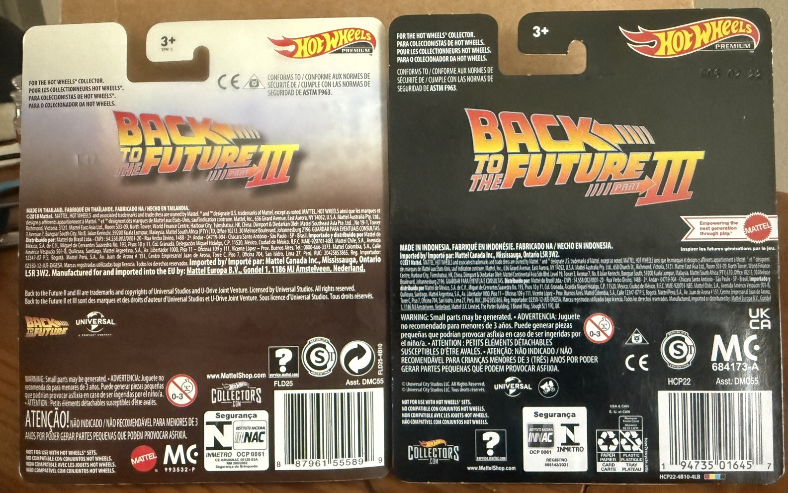 Hot Wheels Back To The Future lll 2 versions