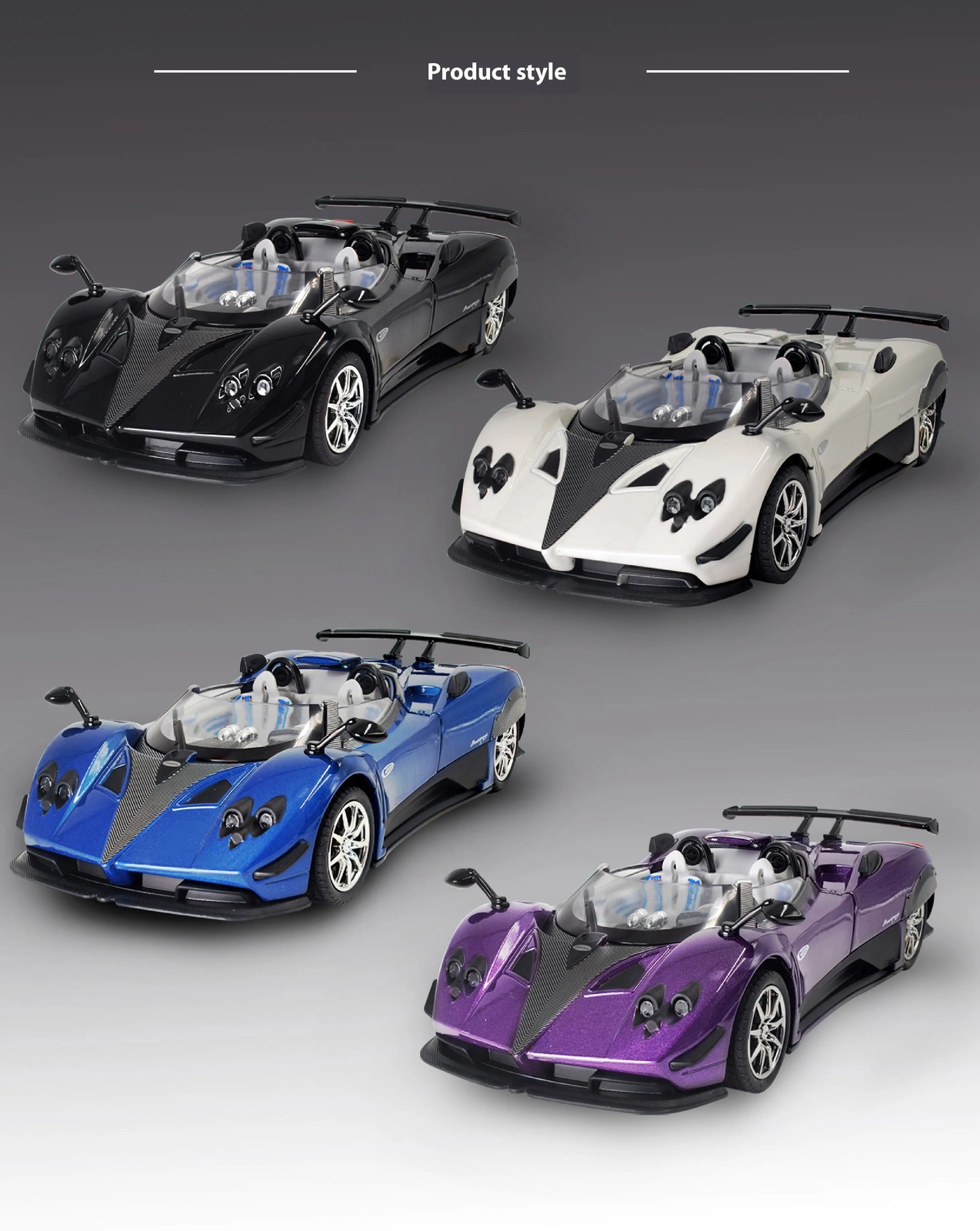 1:24 Pagani Zonda Car Model Alloy Convertible Sports Car Ornaments Car Model