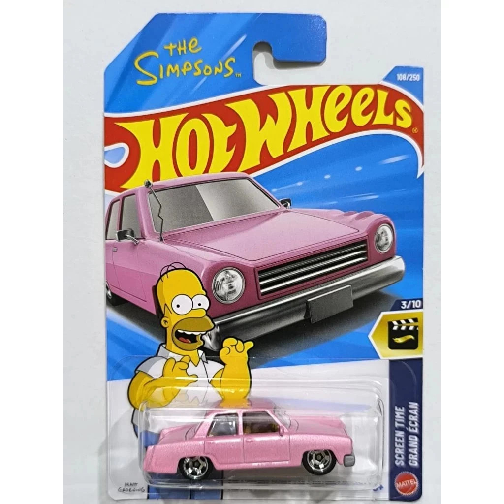 Hot Wheels Screen Time The Simpsons Family Car Pink Diecast 1:64 new homer tv