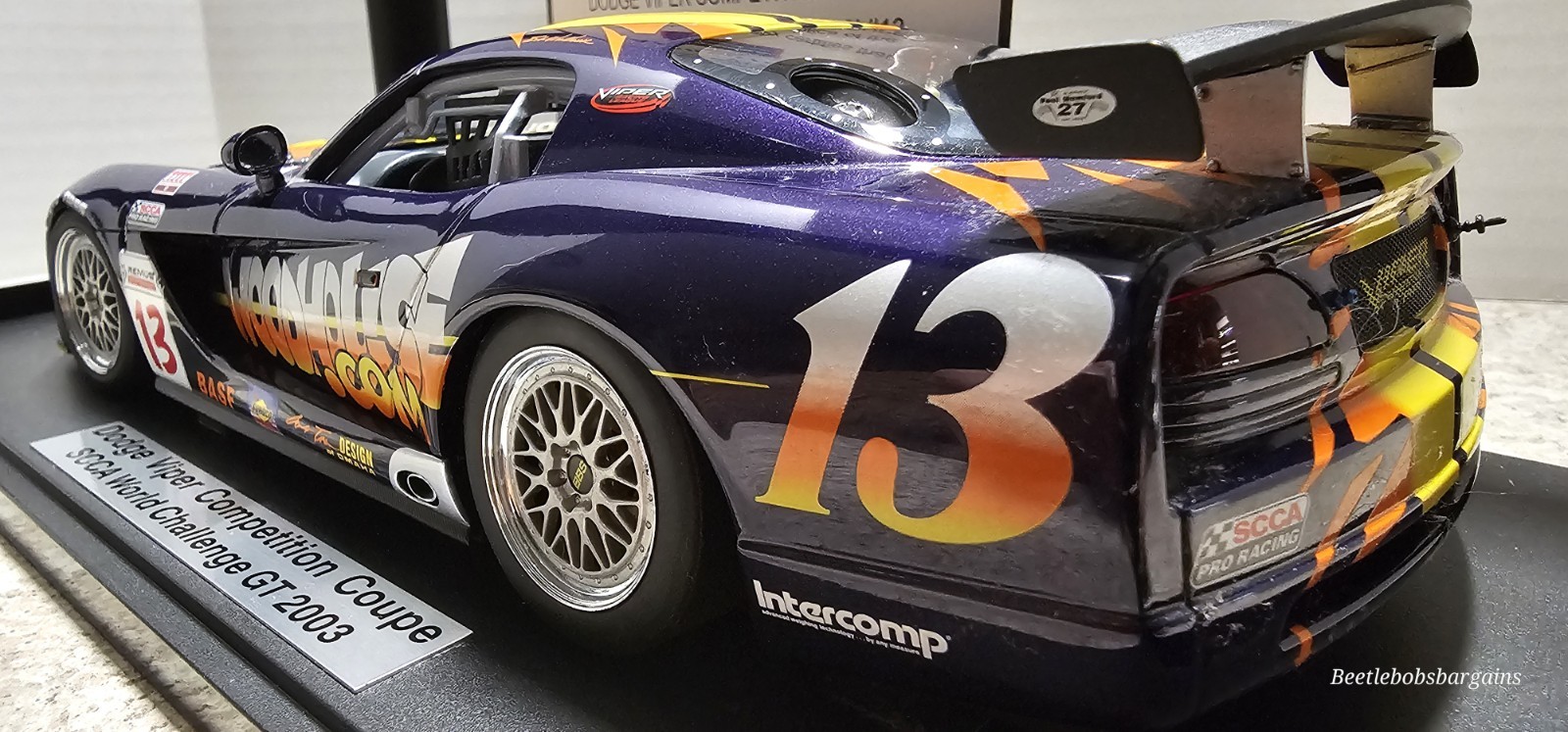 AutoArt Bob Woodhouse 1:18 Dodge Viper Comp Coupe #715/6000 With COA
