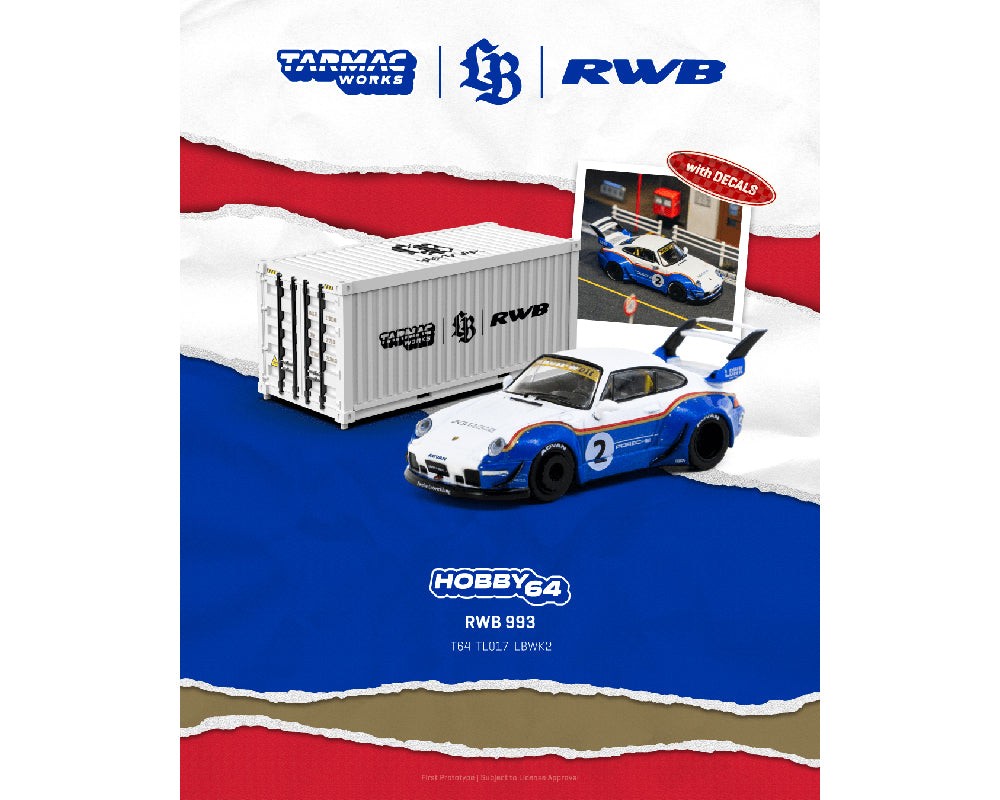 Tarmac Works Porsche RWB 993 Liberty Walk Shipping Container T64-TL017-LBWK2