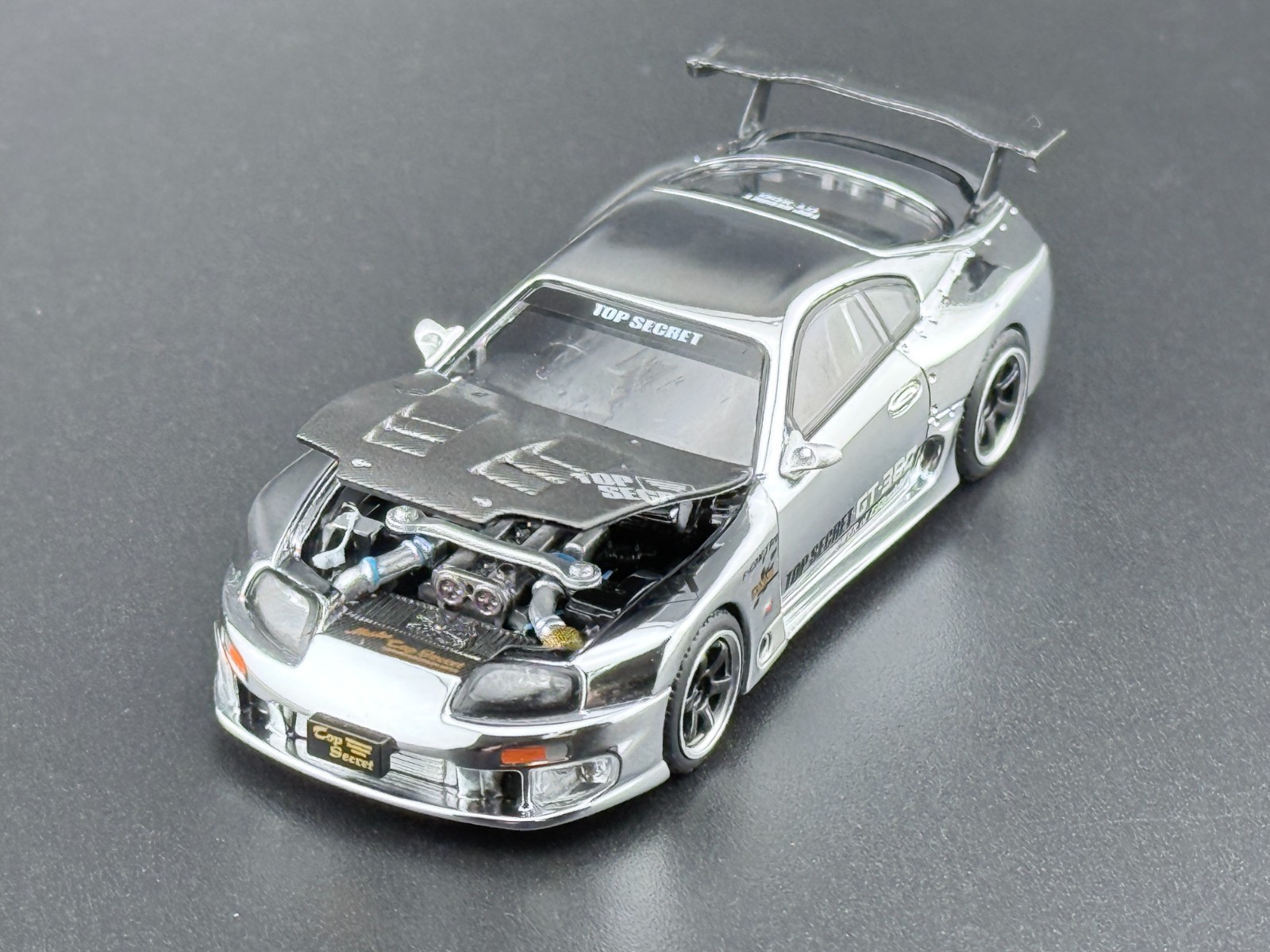 Pop Race Top Secret GT300 Supra Silver Chrome PR640325 1/64
