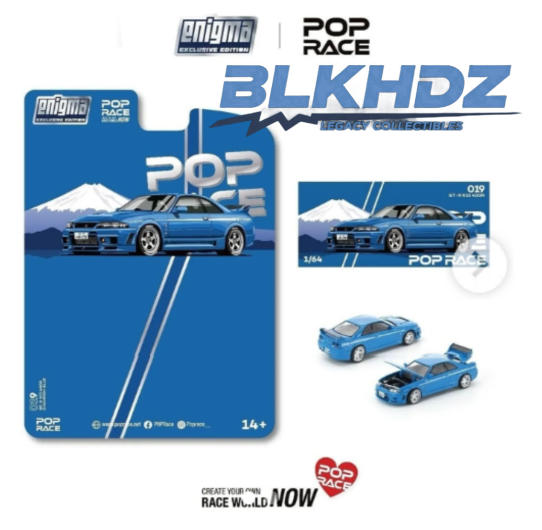 Pop Race Enigma Exclusive Nissan Skyline GTR R33 Nismo 400R Championship Blue