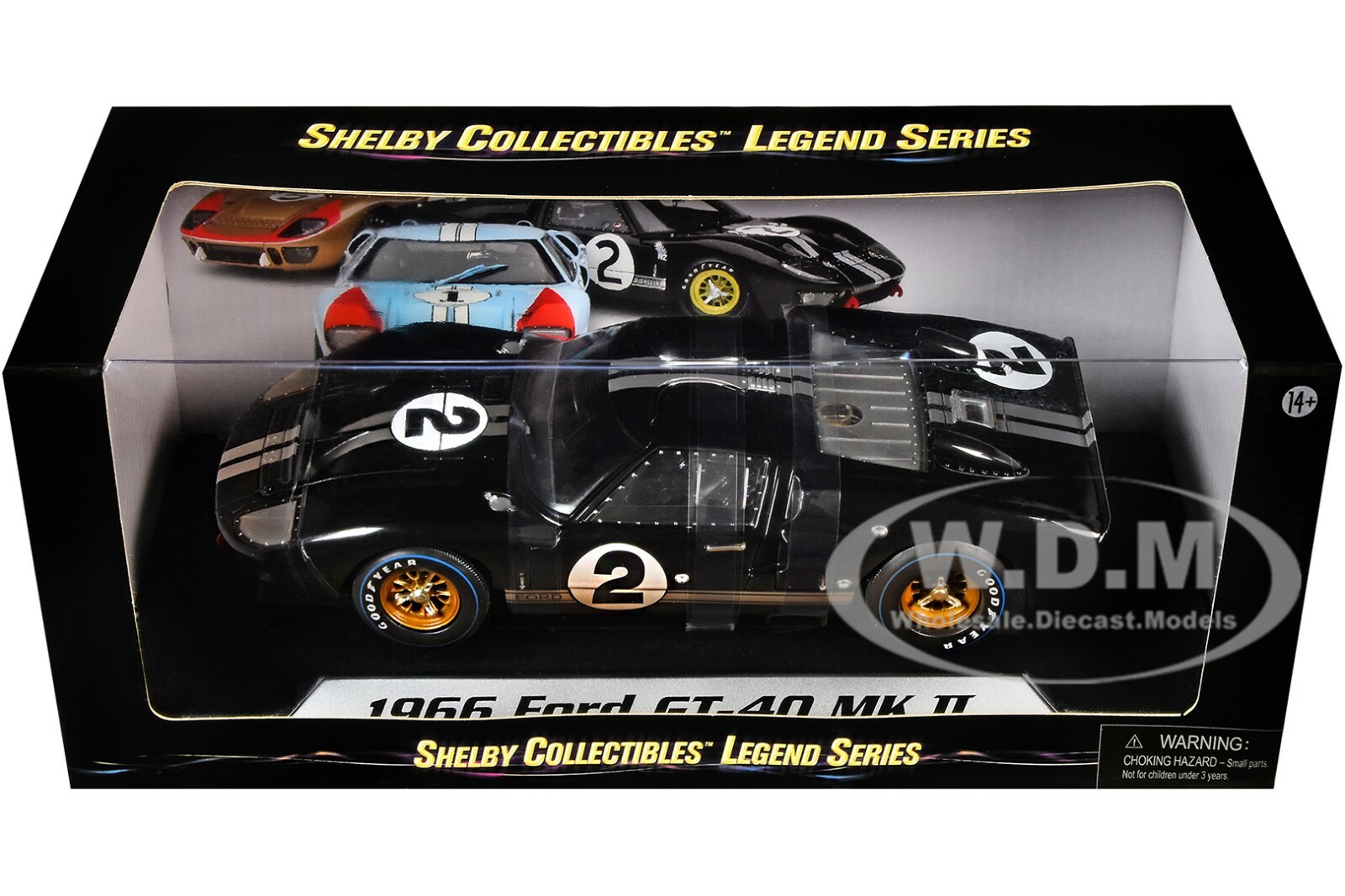 1966 FORD GT-40 MK II #2 BLACK AFTER RACE 1/18 DIECAST SHELBY COLLECTIBLES SC431
