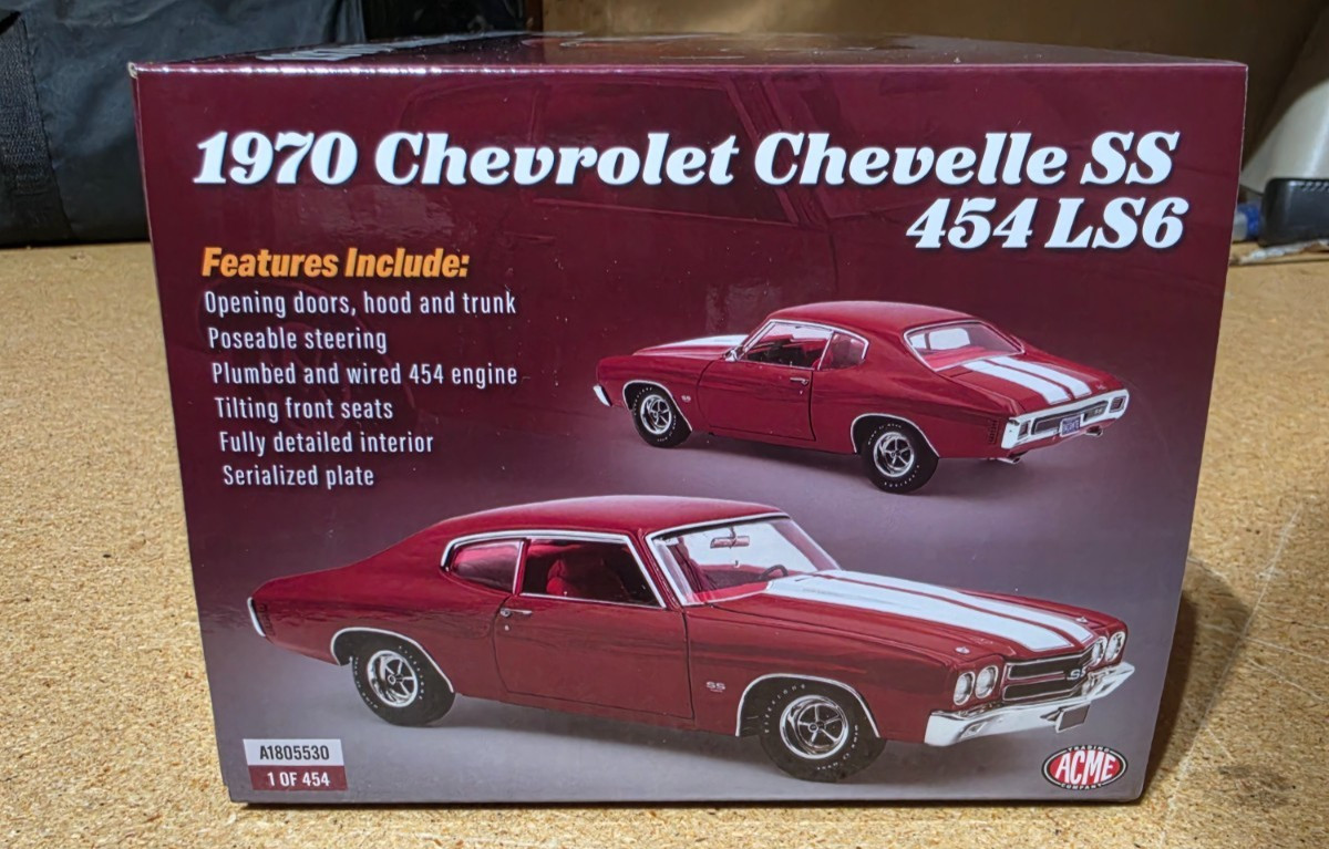 ACME 1/18 1970 CHEVROLET CHEVELLE SS 454 LS6 RED A1805530 1 OF 454 LIMITED