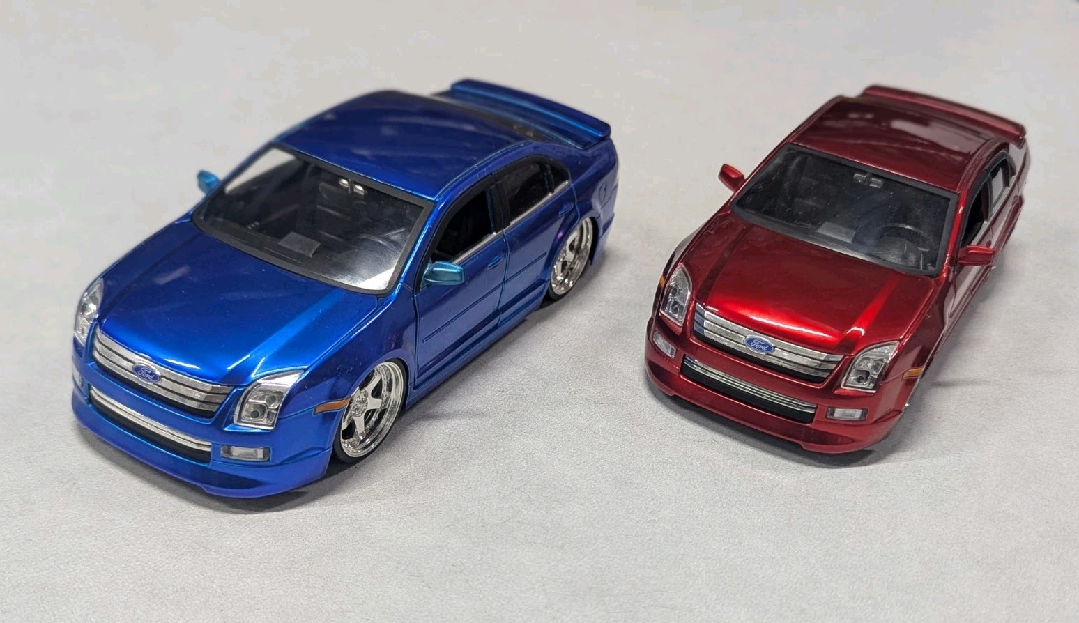 JADA DUB CITY 2006 FORD FUSION BLUE & RED 1:24 DIECAST MODEL USED Scuffs NO BOX