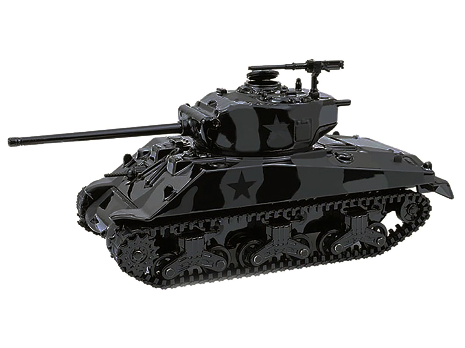 M4 SHERMAN 76 LONG BARRELL TANK BLACK BANDIT 1/64 DIECAST BY GREENLIGHT 28170 D