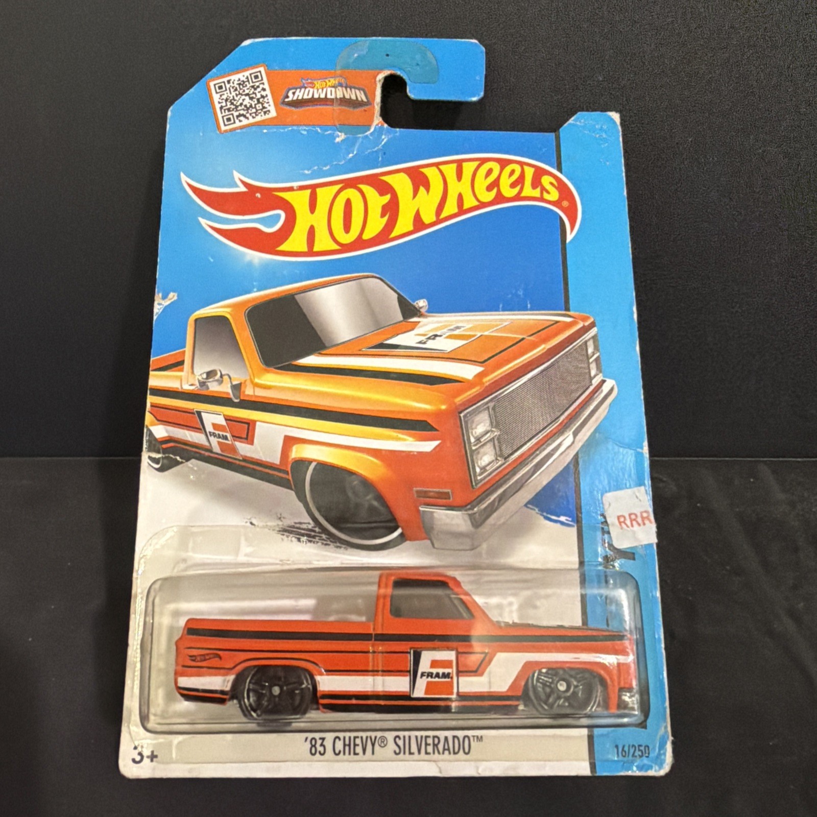 Hot Wheels ’83 Chevy Silverado FRAM Orange Pickup Truck 16/25 City *CONDITION*