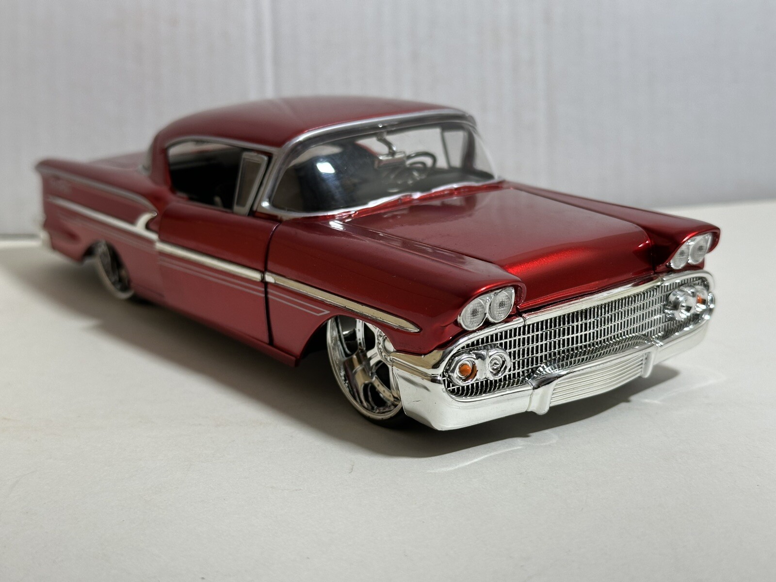 JADA DUB 1958 CHEVY IMPALA CANDY RED 1:24 DIECAST MODEL CAR NEW NO BOX