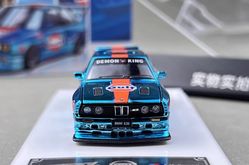 DK 1:64 Plating Blue Gulf M3 E30 Coupe Open Sports Diecast Model Car Collect New