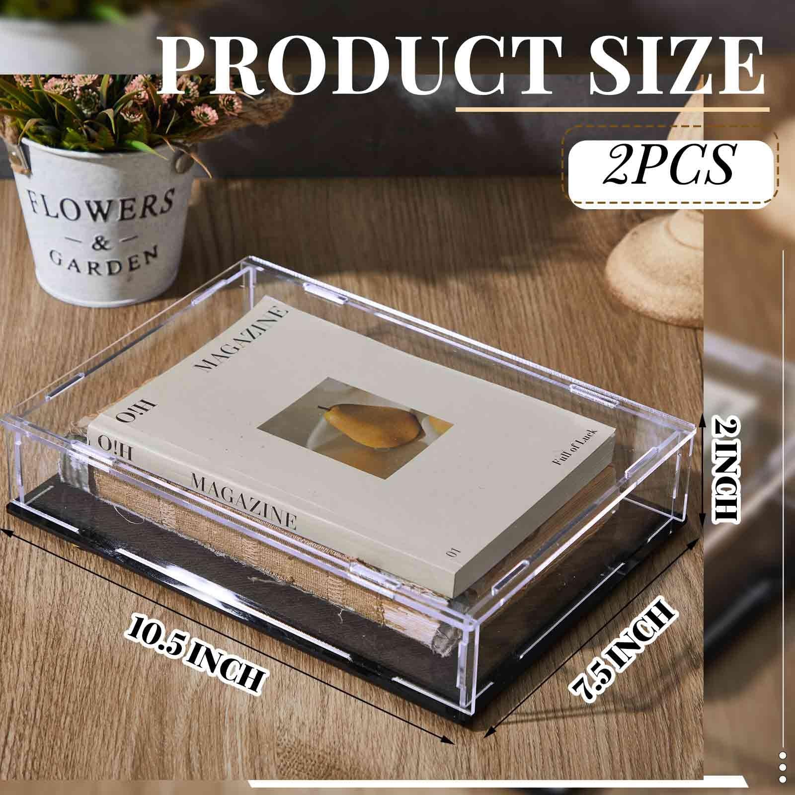 Suzile 2 Pcs Book Display Case Clear Acrylic Box and Black