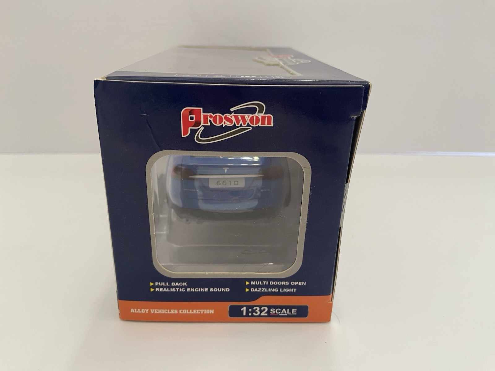 Proswon Diecast Tesla Model X 1:32 Light Sound Pull Back Action New Open Box U4
