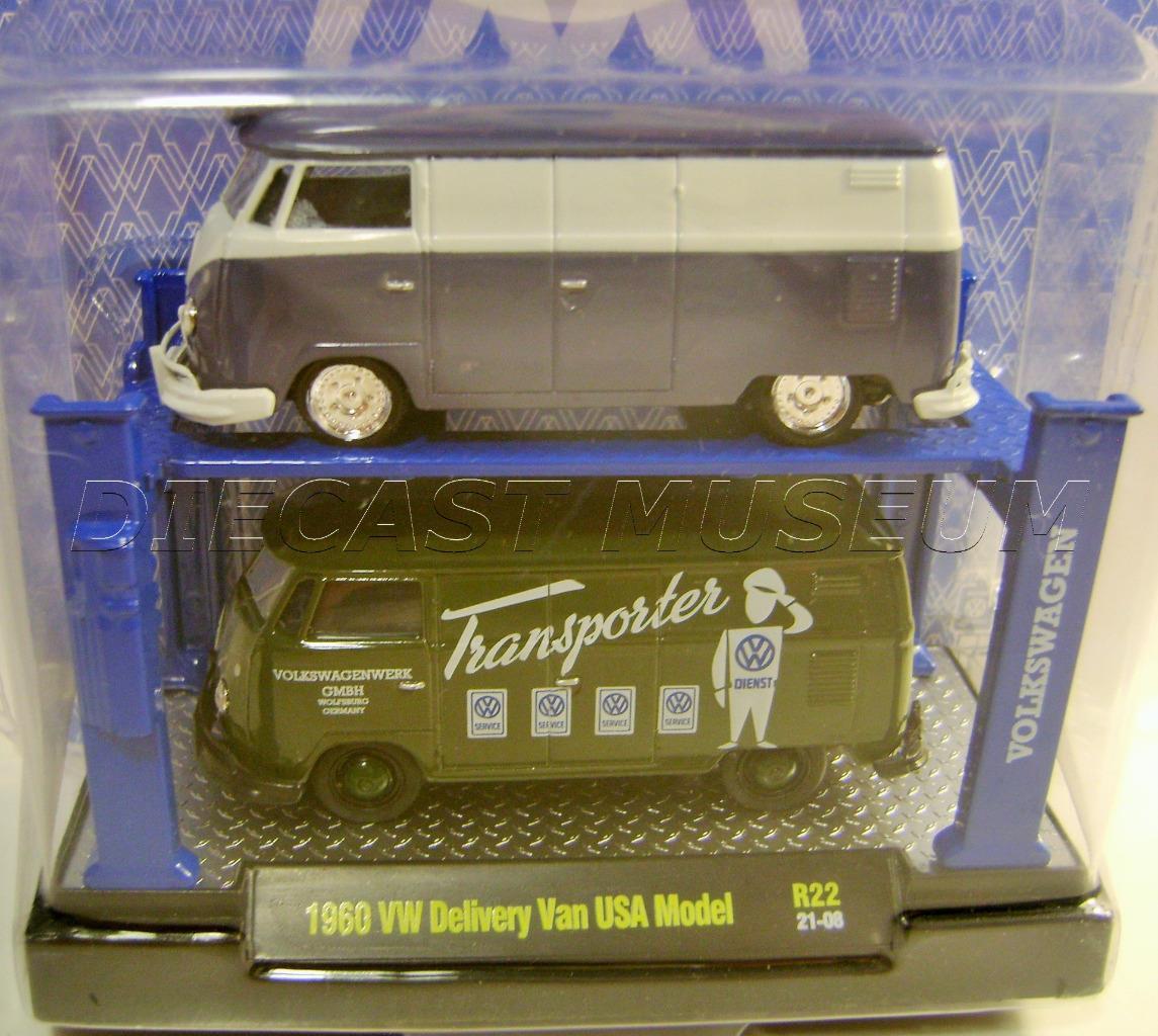 1960 ’60 VW DELIVERY VAN USA MODEL M2 MACHINES AUTO-LIFT R22 2 PACK DIECAST 2022