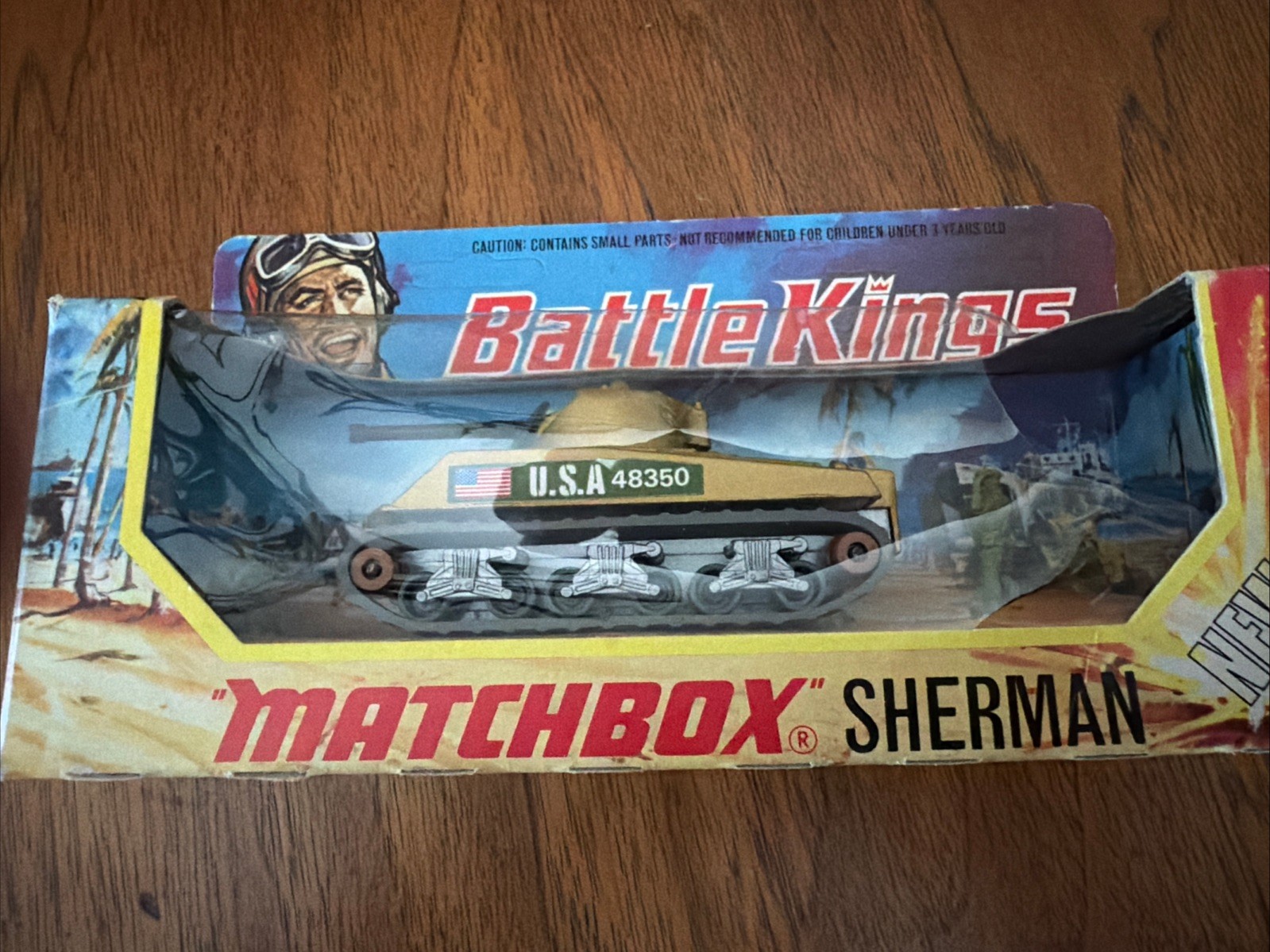 Matchbox Battle Kings Sherman Tank K-101 1974 Vintage with Soldier’s/Orig Box