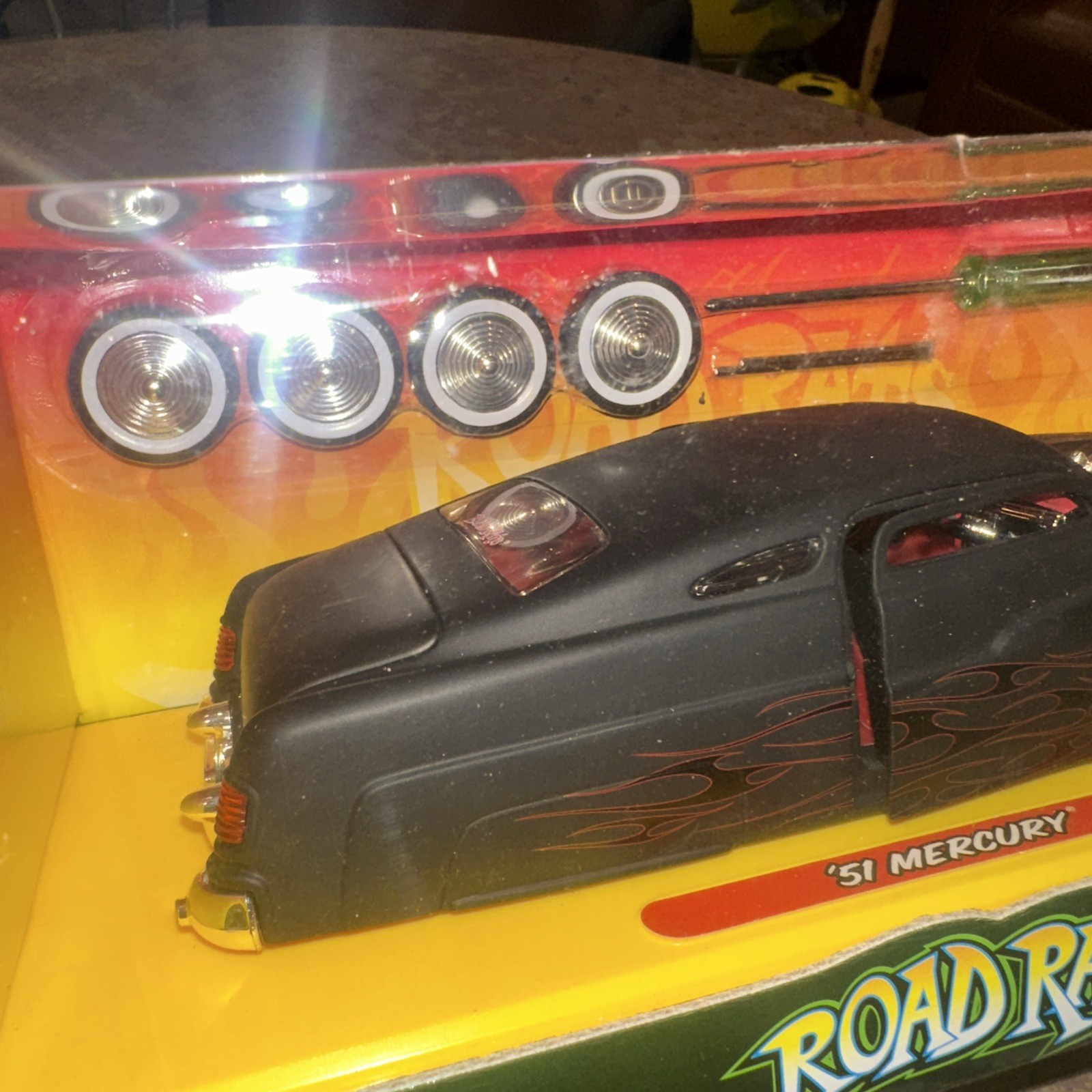 2003 Jada Road Rats 1951 Black Mercury Coupe 1:24 Die Cast w/Extra Wheels NOS