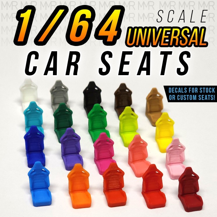 1/64 Scale RECARO SPARCO BRIDE White Toner Universal WaterSlide Decals for Hot