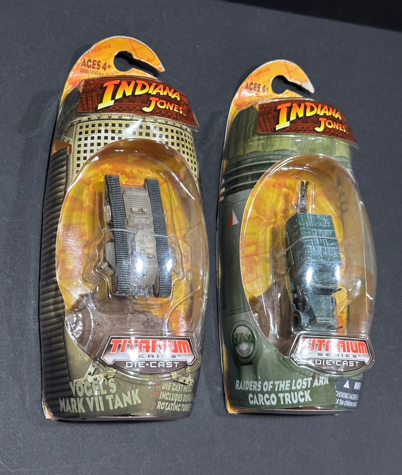 Indiana Jones Titanium Series Diecast Lot of 4 Tank Truck Sled Motorcycle Sealed
