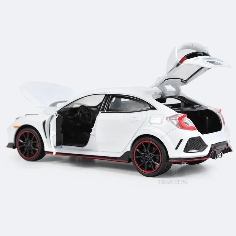 1:32 Honda Civic Type-r Diecast Car Model, Metal with Sound & Light, Toy Gift