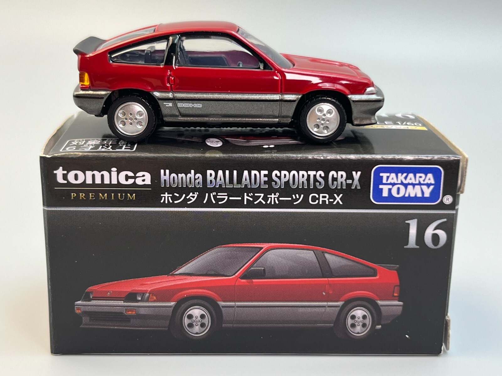 Honda CR-X Ballade Sports CR-X Tomica Premium Red 1/64 Scale
