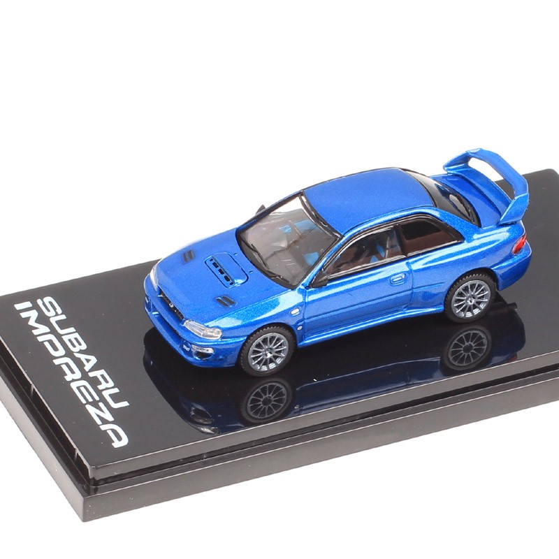 Blue Subaru Impreza 22B STI GC8 1:64 HJ64 Alloy Car Model – European Edition New
