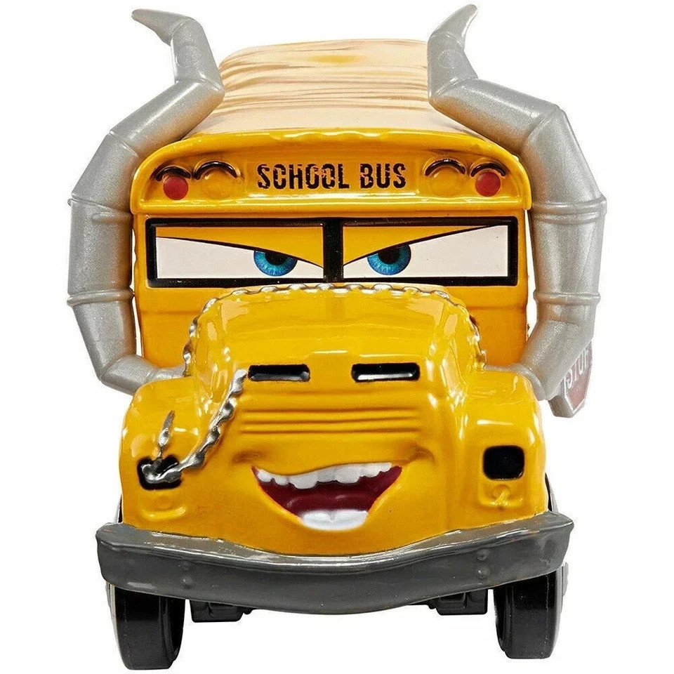 Disney Pixar Cars 3 Miss Fritter Crazy School Bus Diecast Model Toy Car Boy Gift