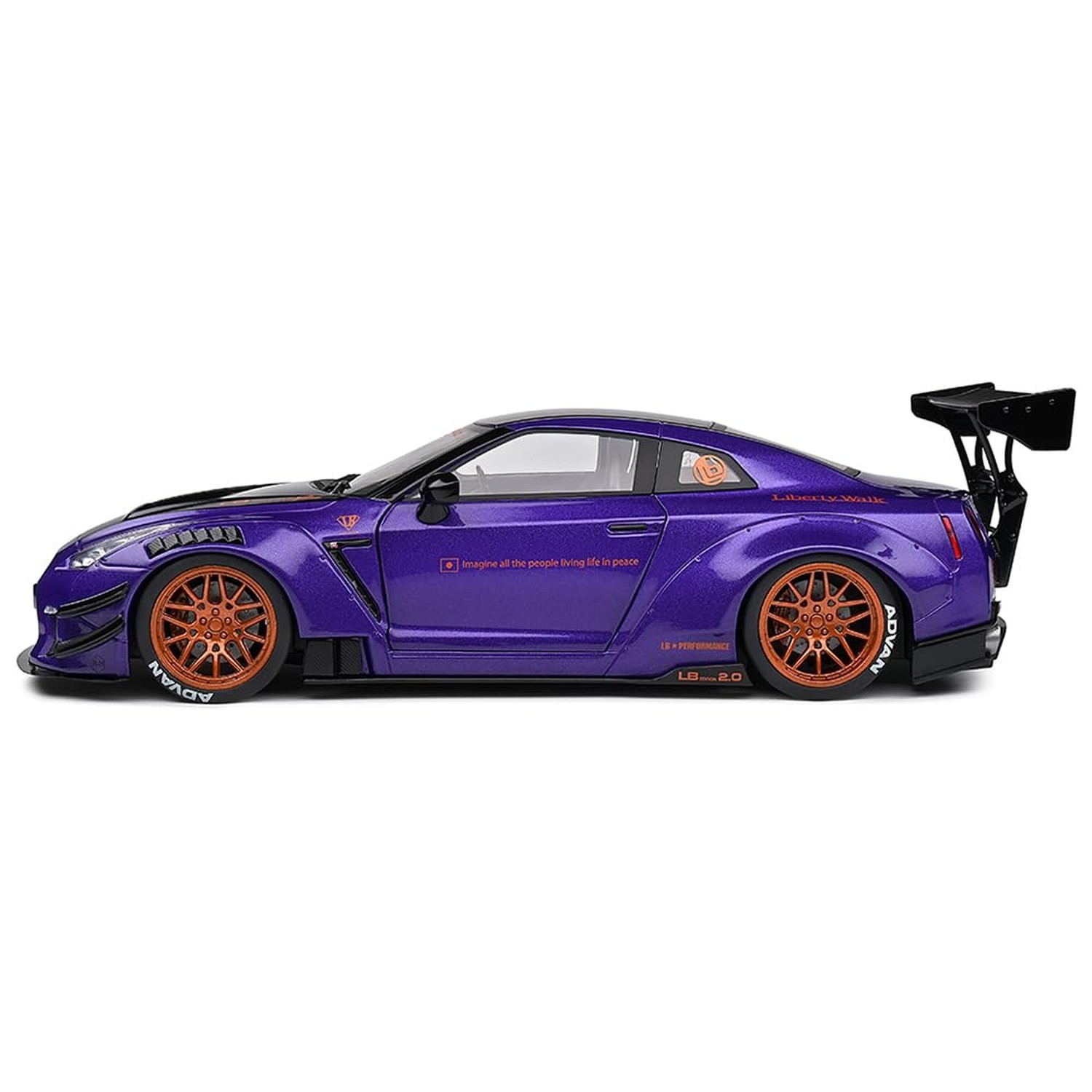 Solido 1:18 Scale Diecast – Nissan GT-R (R35) W/Liberty Walk Body Kit 2.0 Pur…