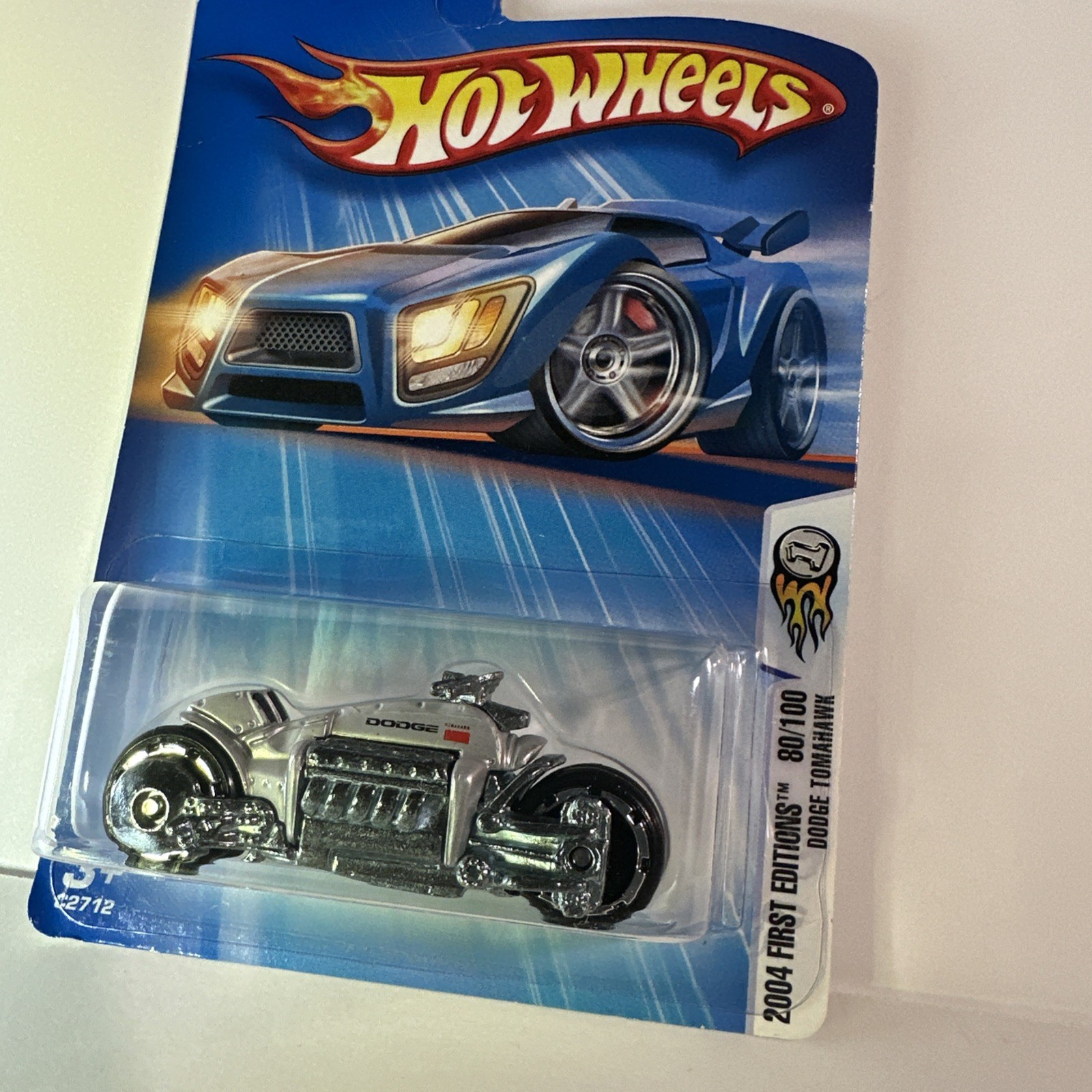 2004 Hot Wheels #80 First Editions 80/100 DODGE TOMAHAWK Silver wBlk/Chrome rim
