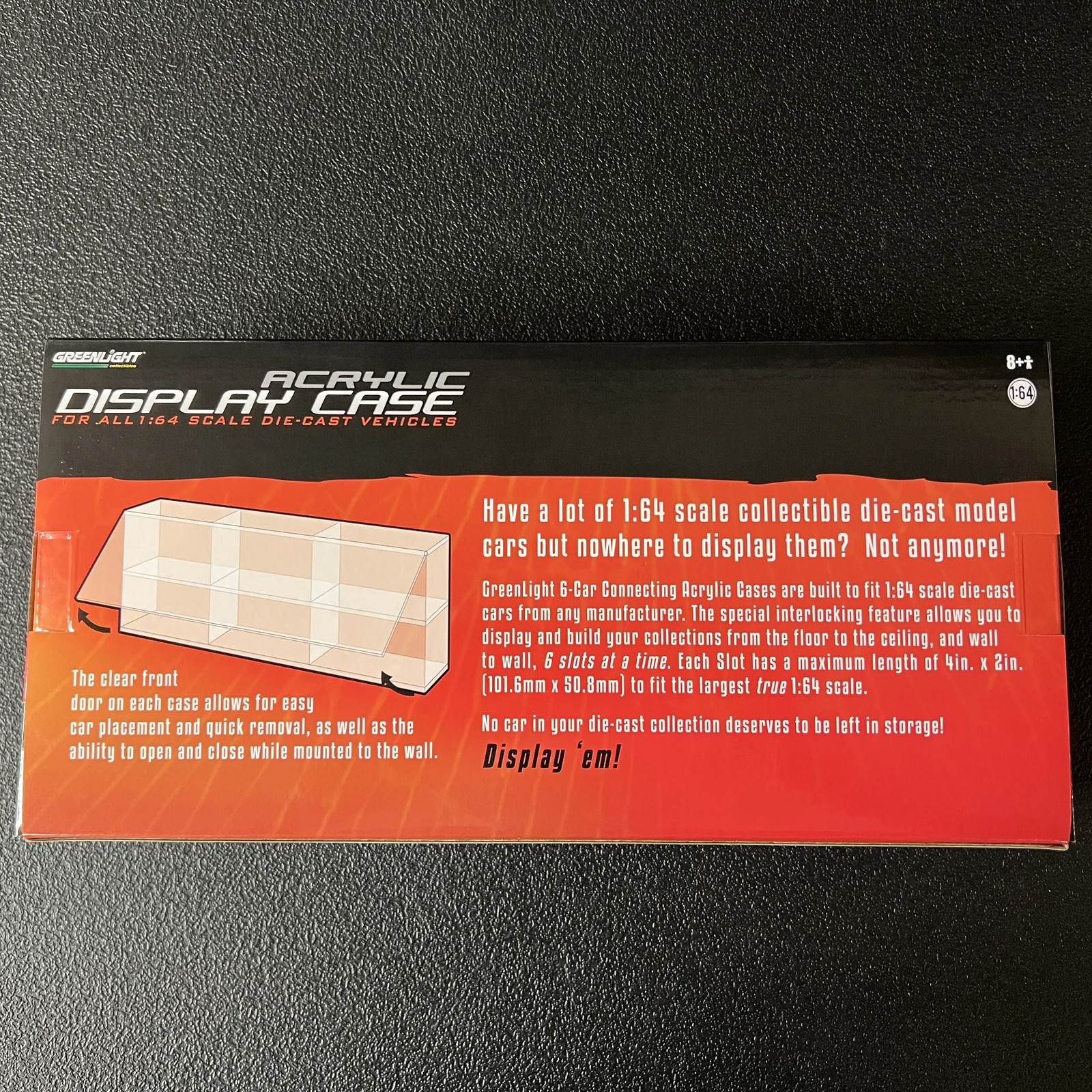 6-Car Connecting Acrylic Case 1:64 Scale Display