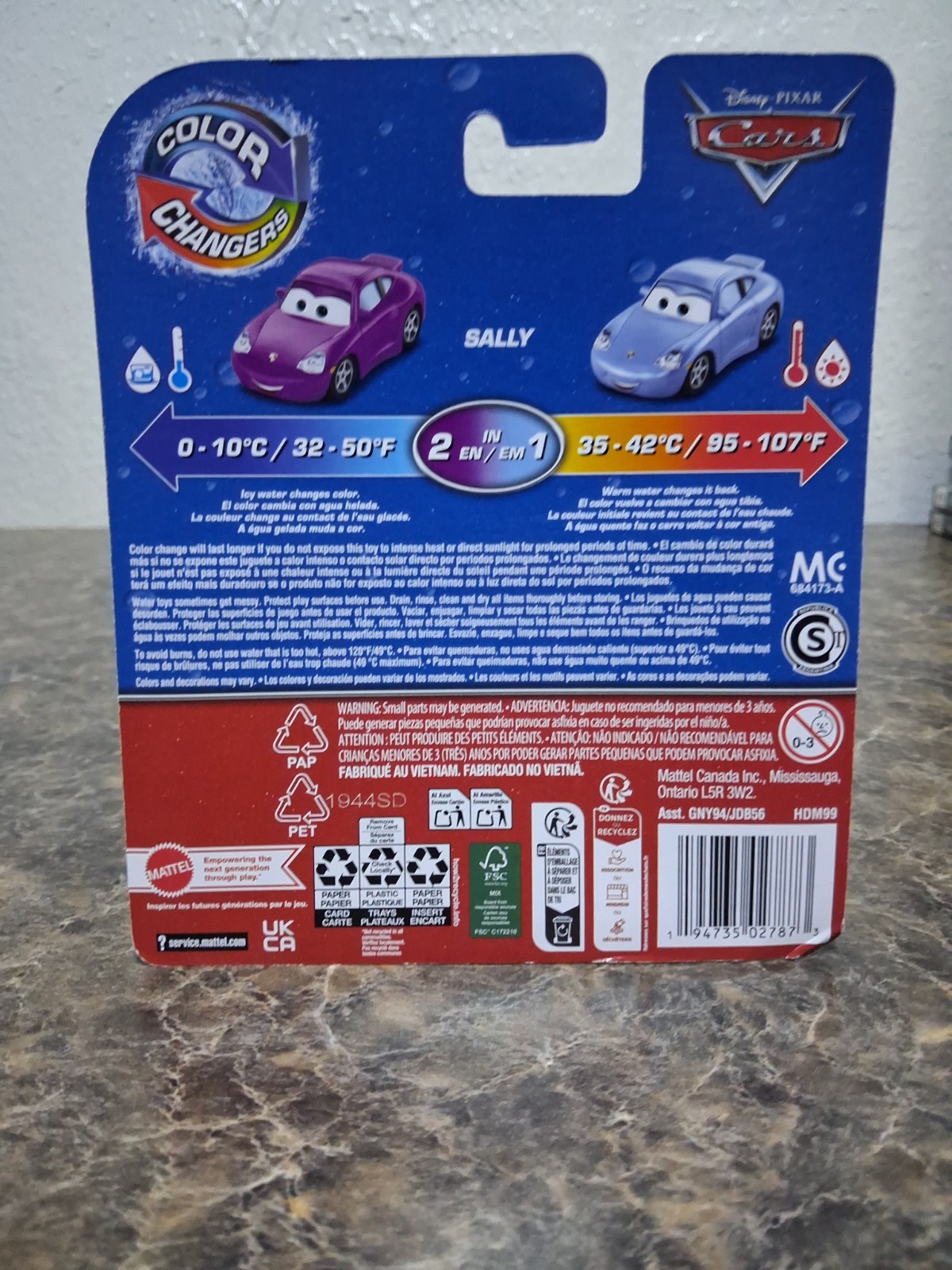 Disney Pixar Cars Sally New Color Changers 2 In 1 Purple/Blue New In Box