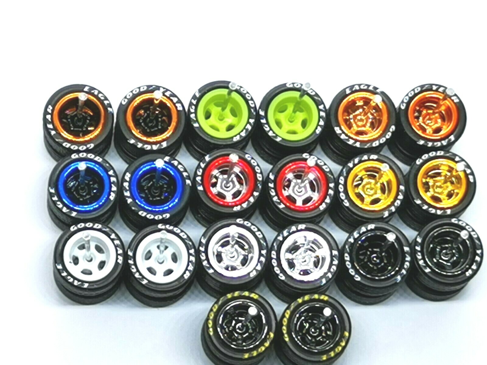 Hot Wheels ✨ GOOD YEAR ✨ 5 SPOKE Rubber Tire 10 sets Mix Colors JDM 10mm 1:64