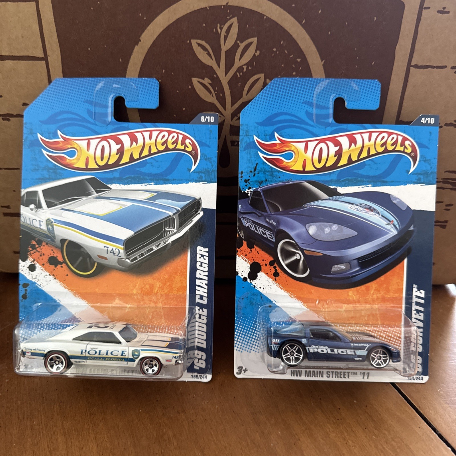 (2) Hotwheels HW Main Street Police Cars Read Description