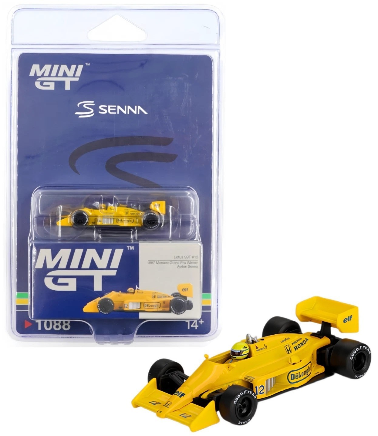 Mini GT 1:64 Lotus 99T #12 Ayrton Senna 1987 Monaco Grand Prix Winner MGT01088