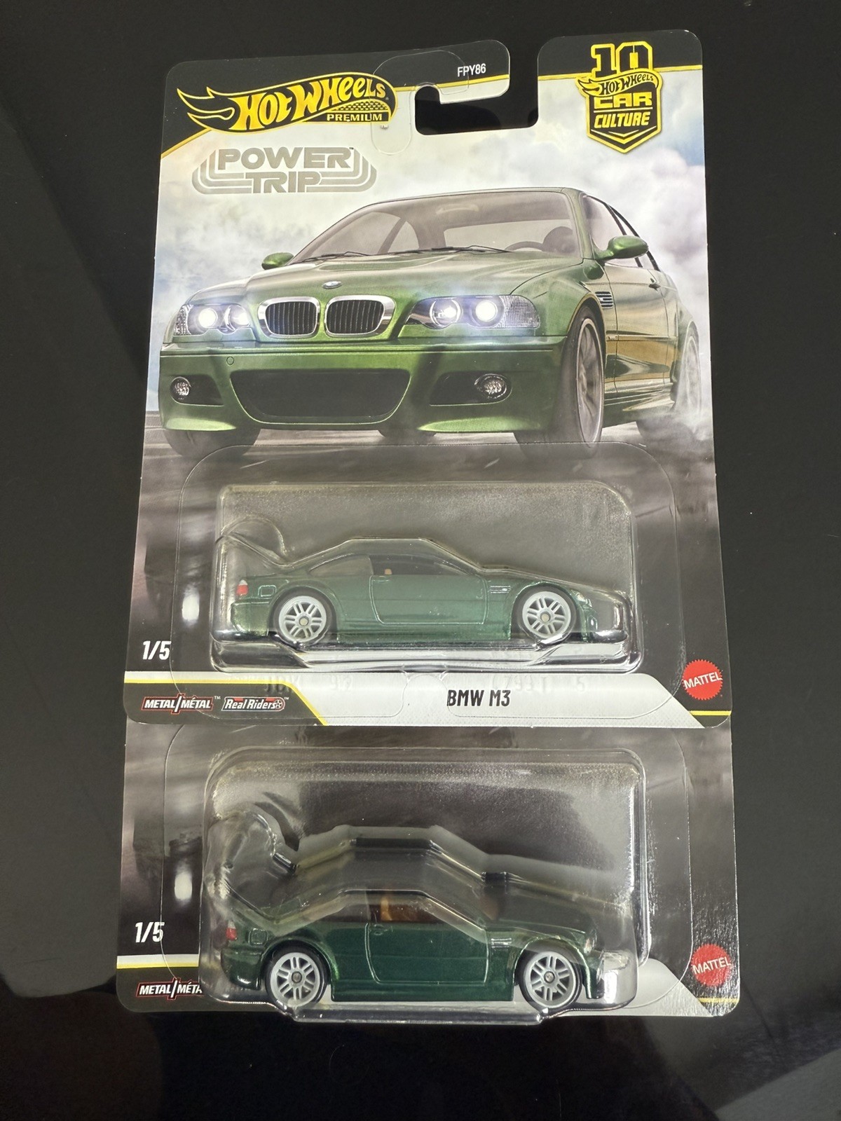 Hot Wheels BMW M3 E46 Green Power Trip FPY86-961 R 1/64 Lot Of 2